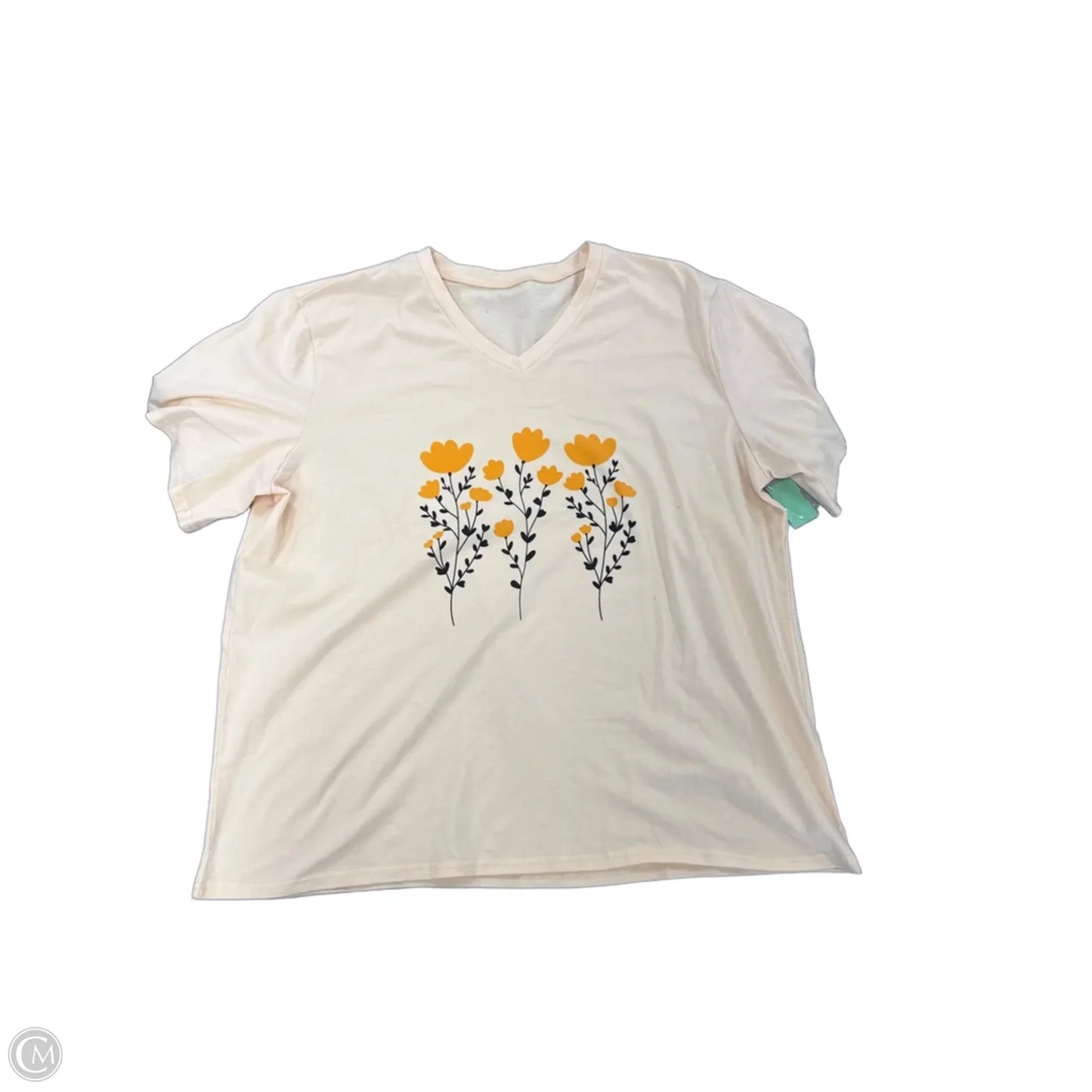 Top Short Sleeve By Cme In Yellow, Size: 2x