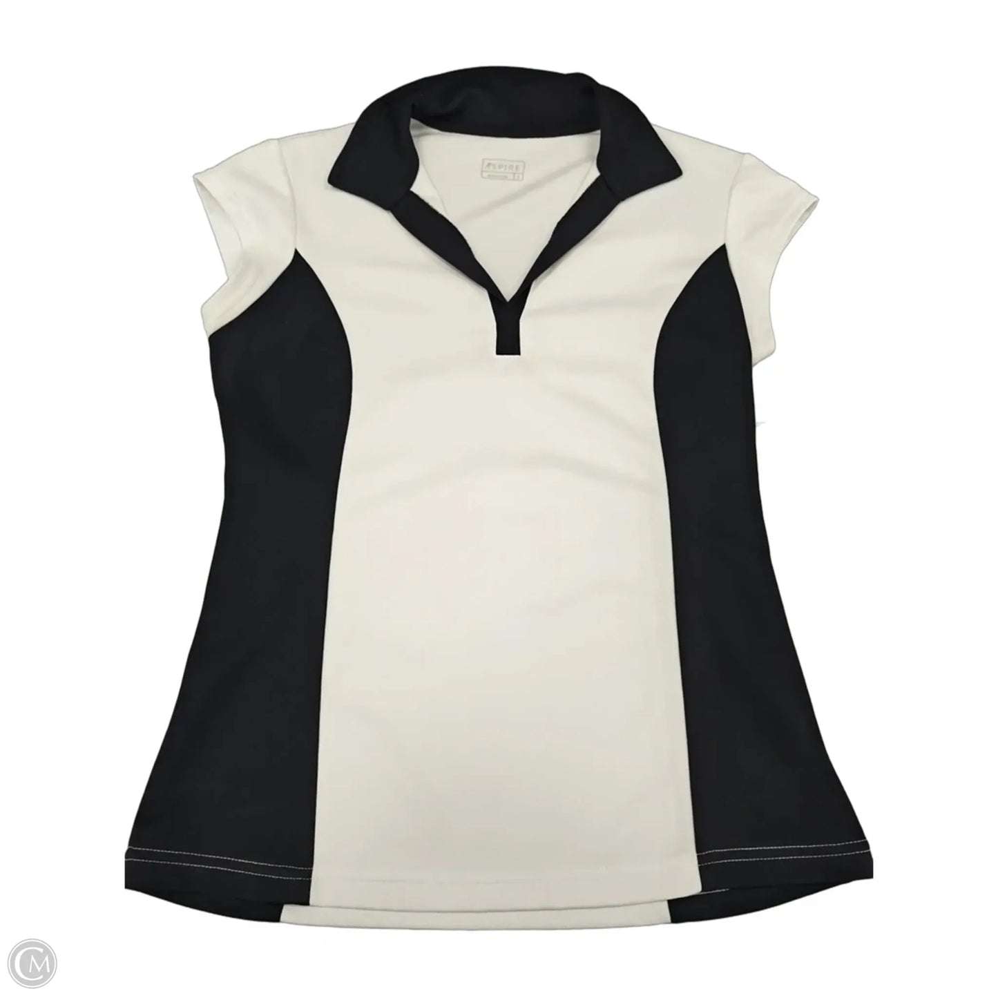 Athletic Top Short Sleeve By Cme In Black & White, Size: S