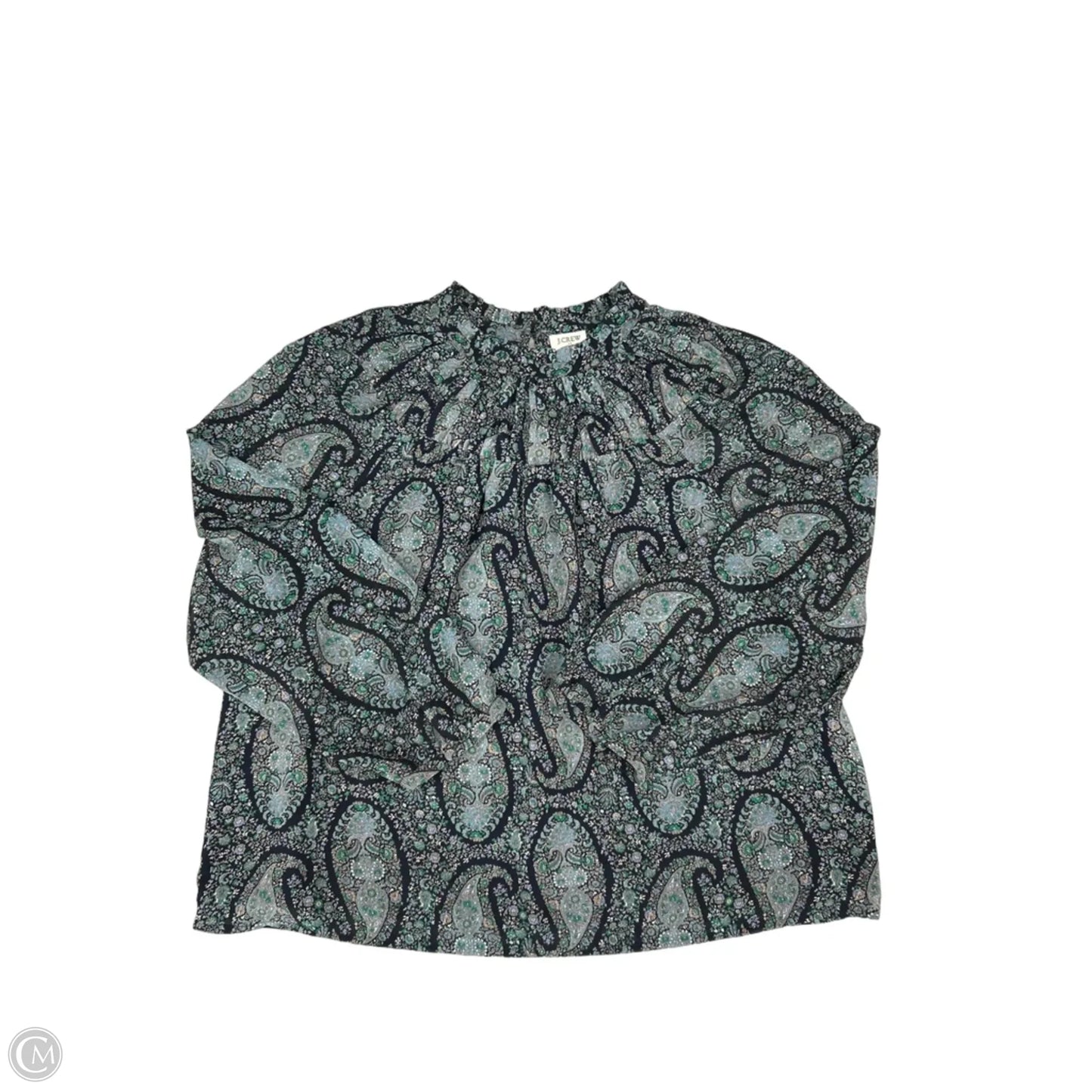 Top Long Sleeve By J. Crew In Blue & Green, Size: M