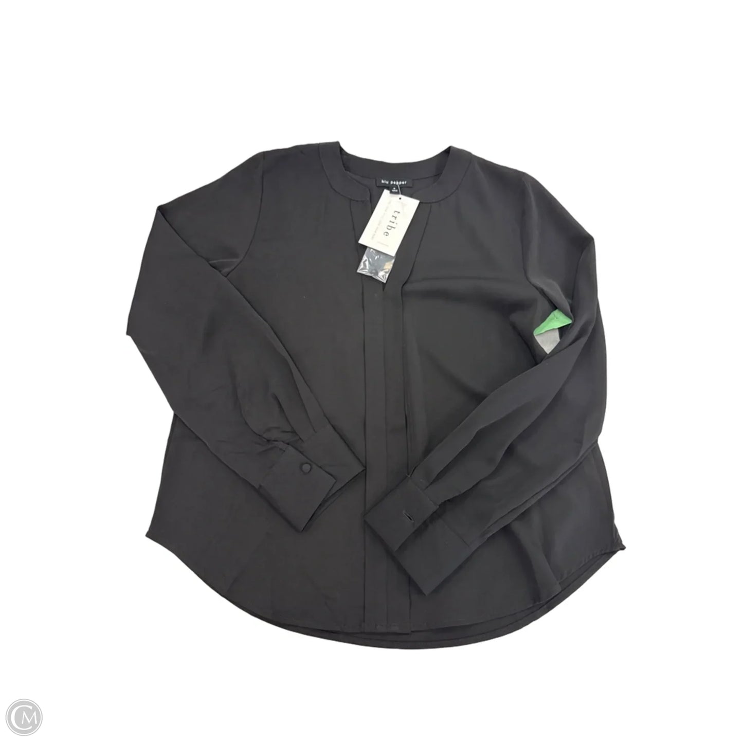 Top Long Sleeve By Blu Pepper In Black, Size: S