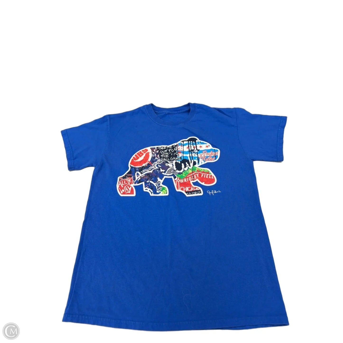 Top Short Sleeve By Cmf In Blue, Size: M