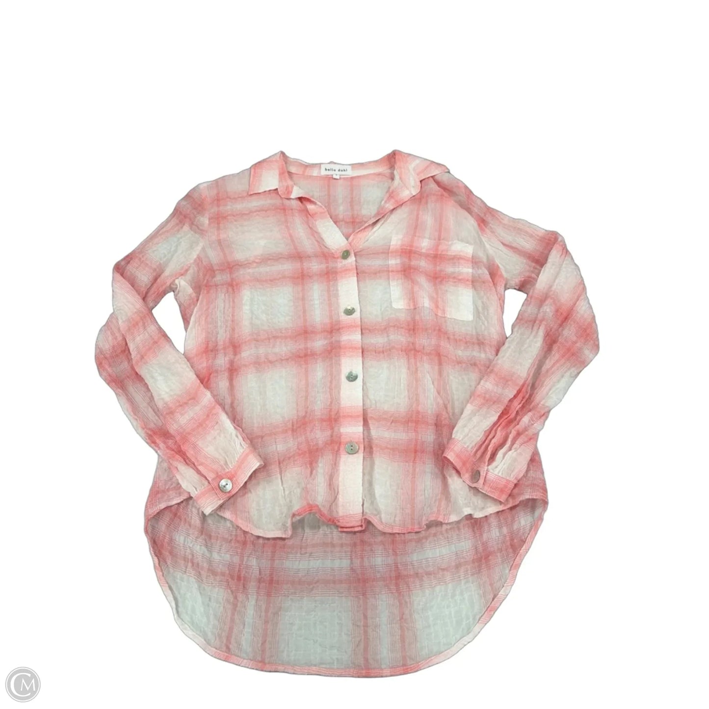 Top Long Sleeve By Bella Dahl In Pink & White, Size: S