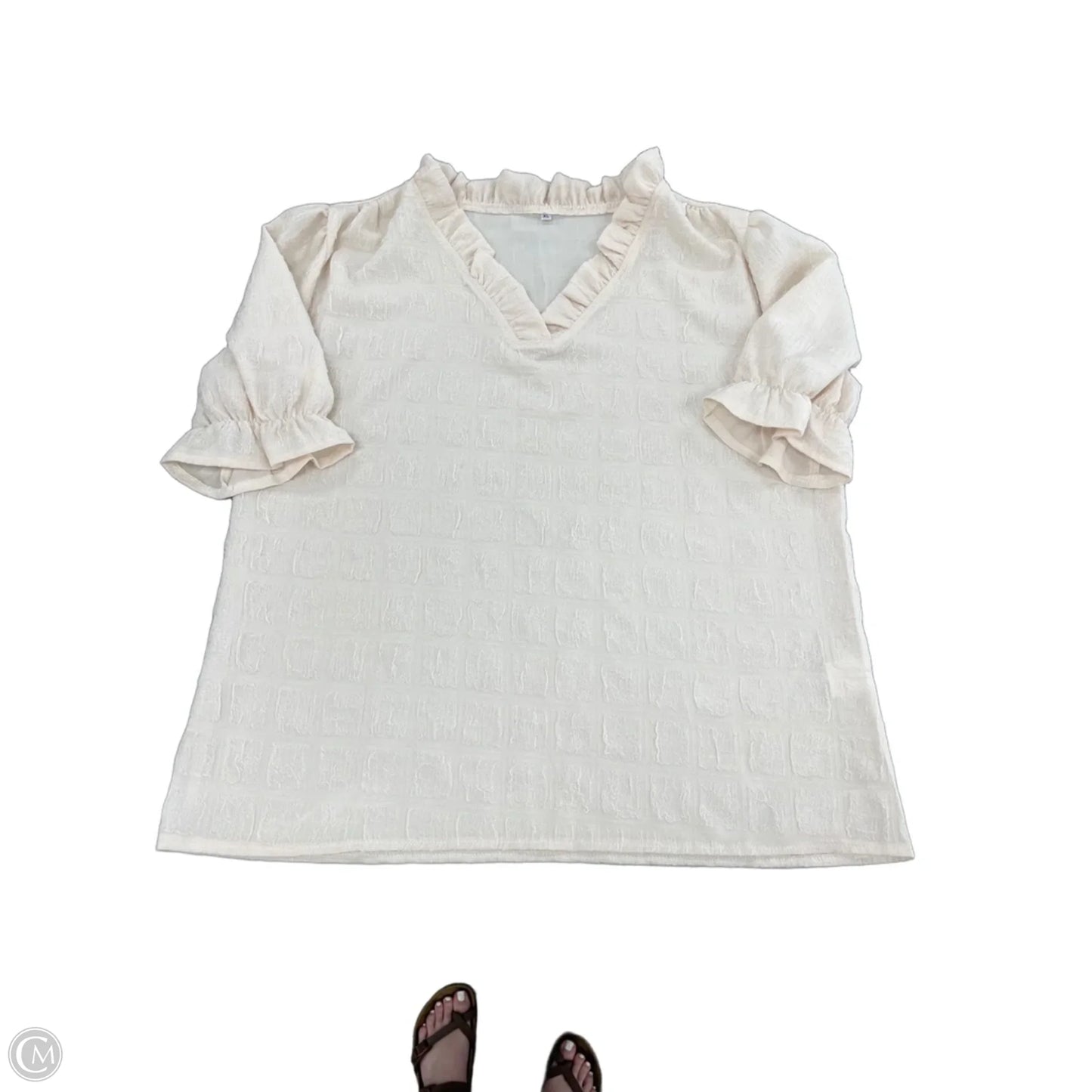 Top Long Sleeve By Cmf In Cream, Size: Xl