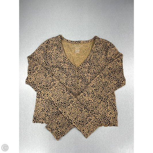 Top Long Sleeve By American Eagle In Animal Print, Size: Xs
