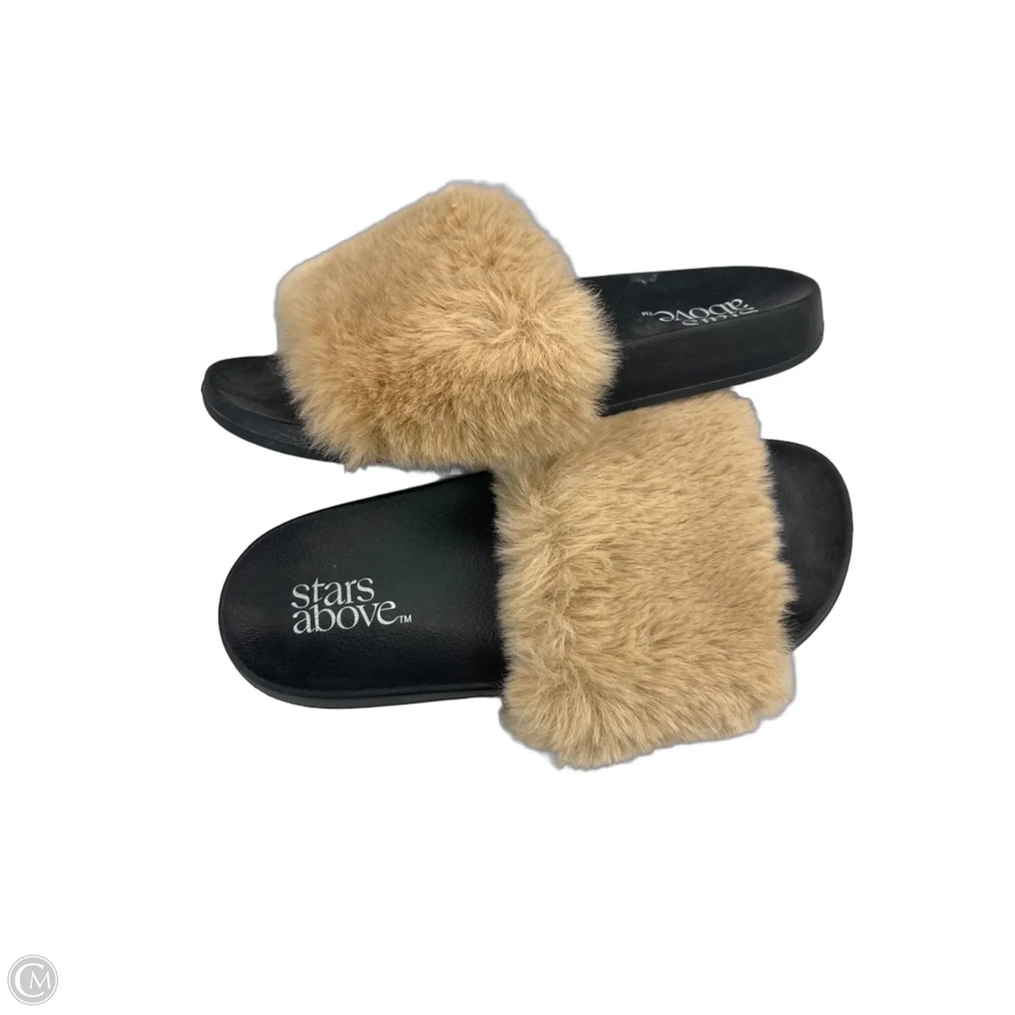 Sandals Flats By Stars Above In Black & Tan, Size: 7