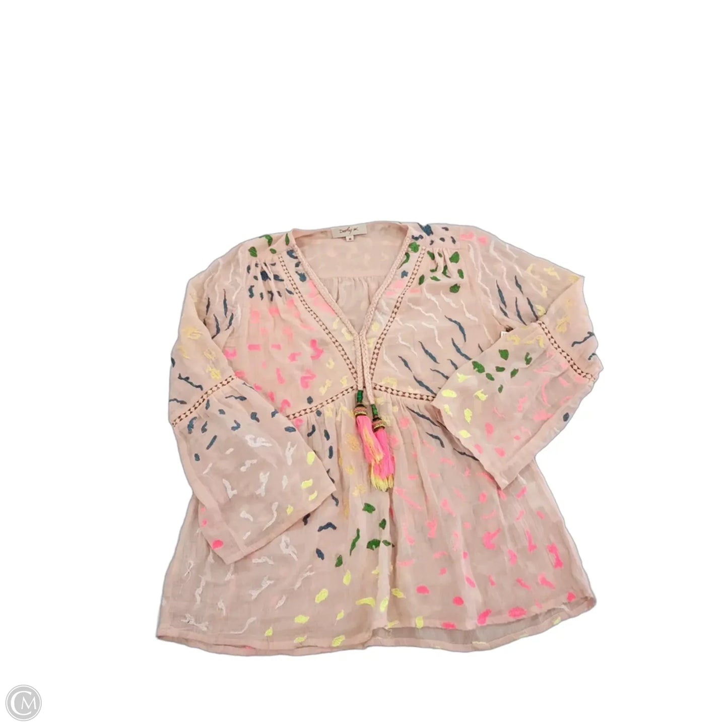 Top Long Sleeve By Cmc In Pink, Size: M