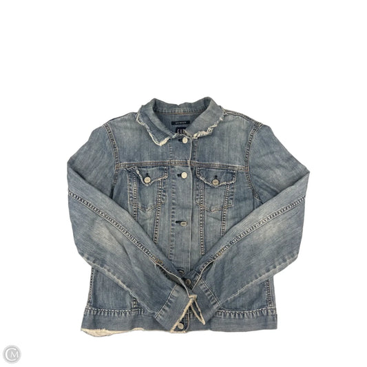 Top Long Sleeve By Gap In Blue Denim, Size: M