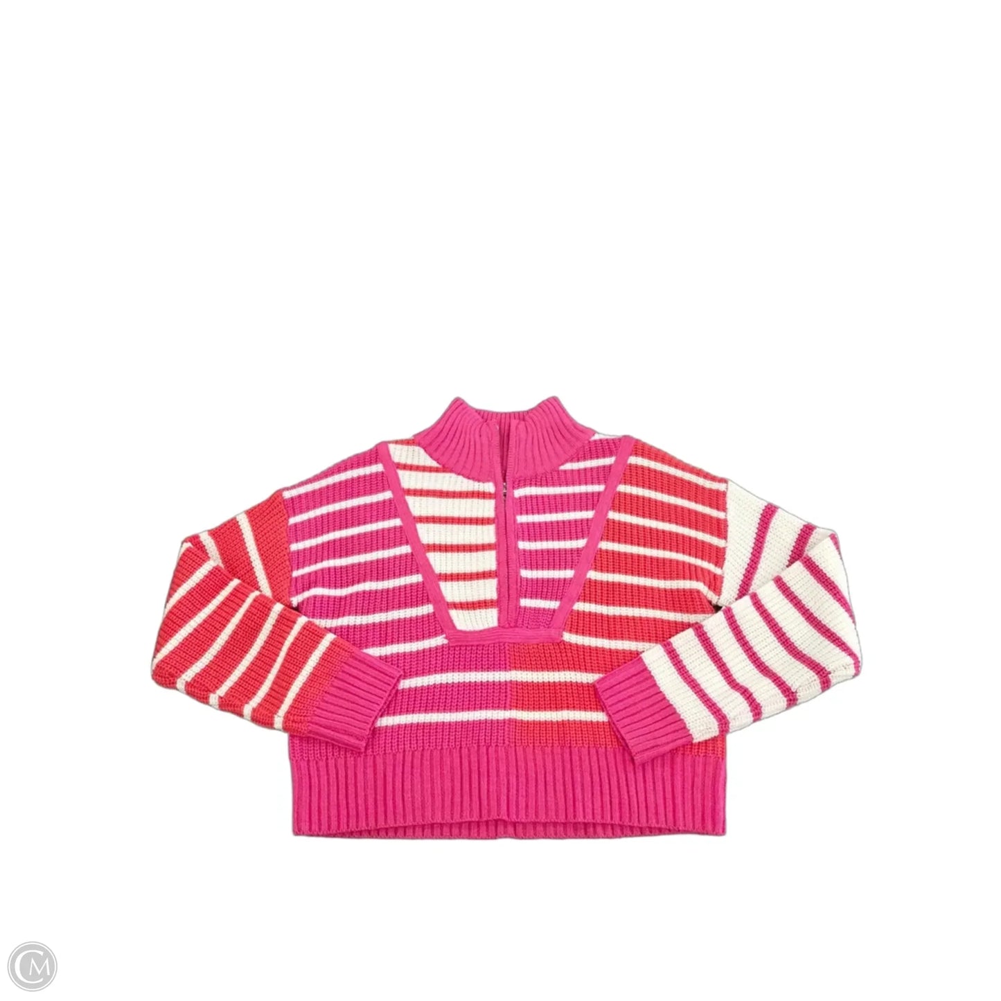 Top Long Sleeve By Cme In Orange & Pink, Size: S