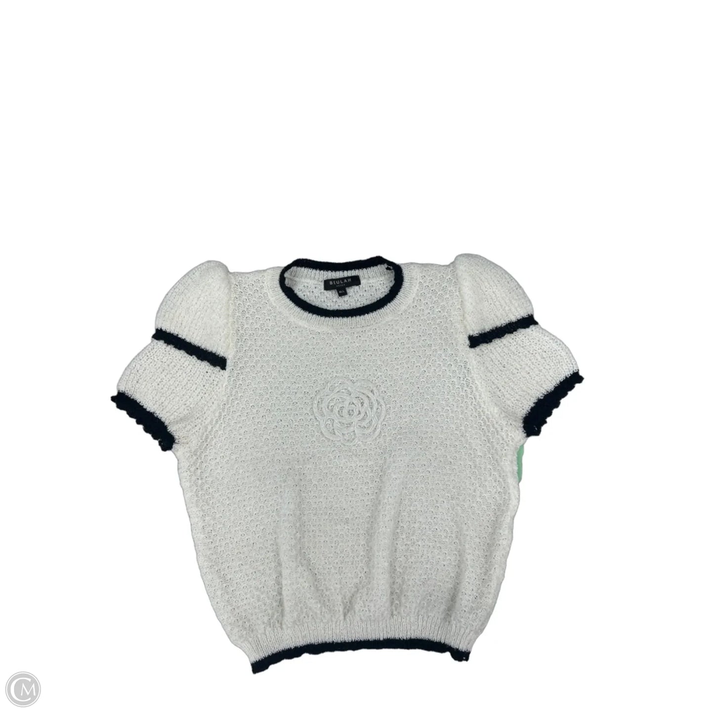 Top Short Sleeve By Cme In Black & White, Size: Os