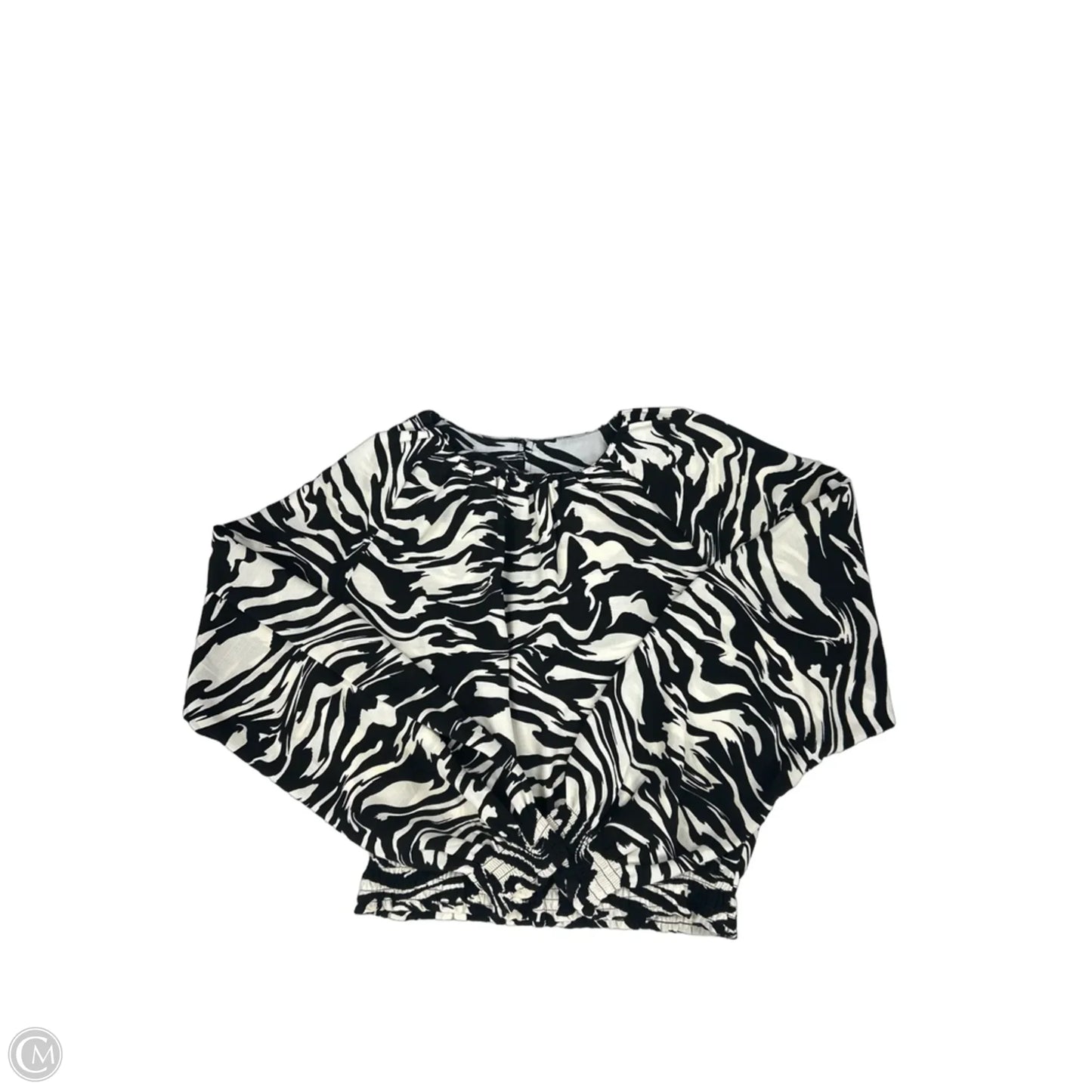 Top Long Sleeve By H&m In Black & Cream, Size: S