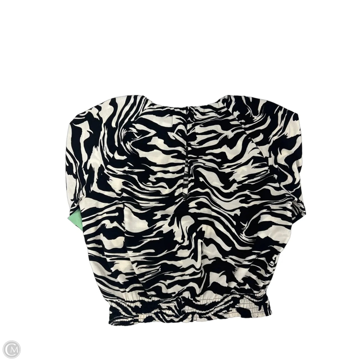 Top Long Sleeve By H&m In Black & Cream, Size: S