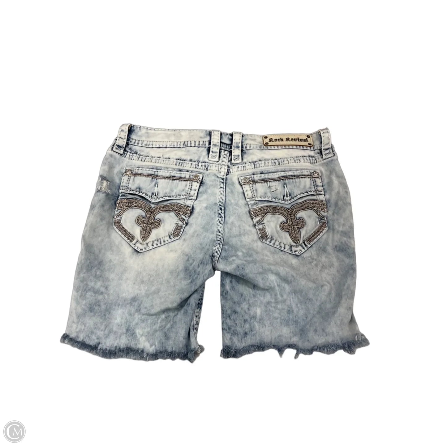Shortalls By Rock Revival In Blue Denim, Size: 16