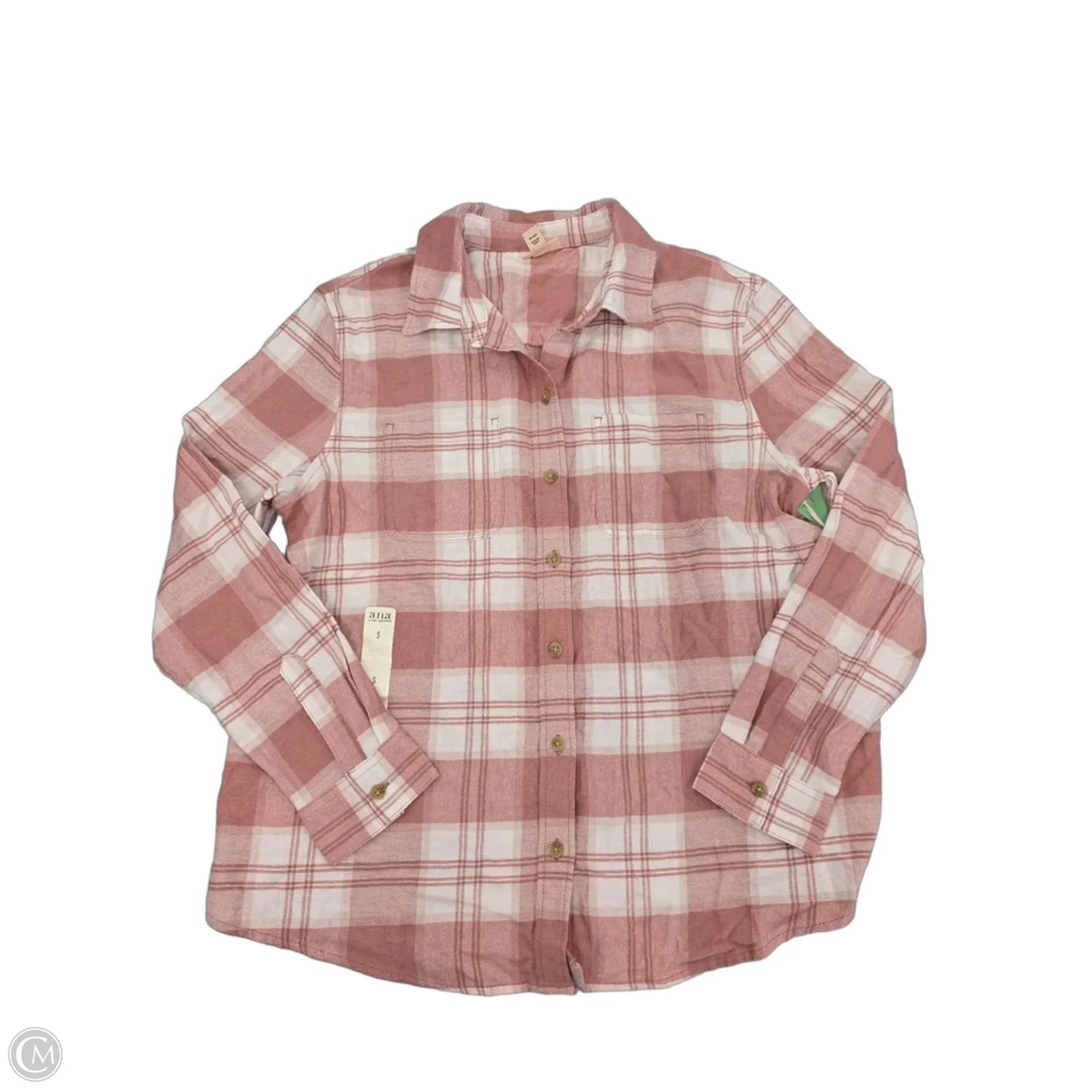 Top Long Sleeve By Ana In Pink & White, Size: S