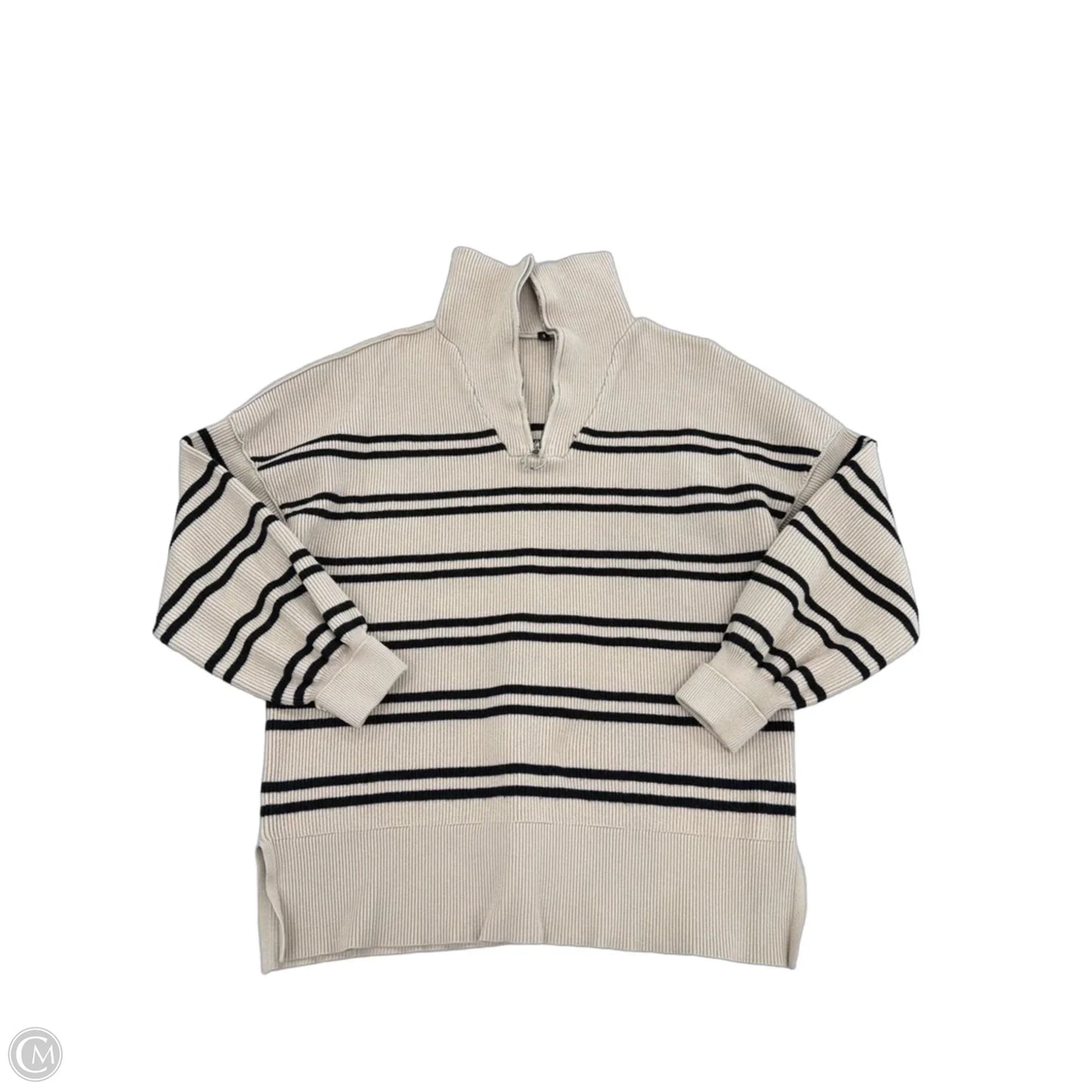 Top Long Sleeve By Cme In Black & Tan, Size: S