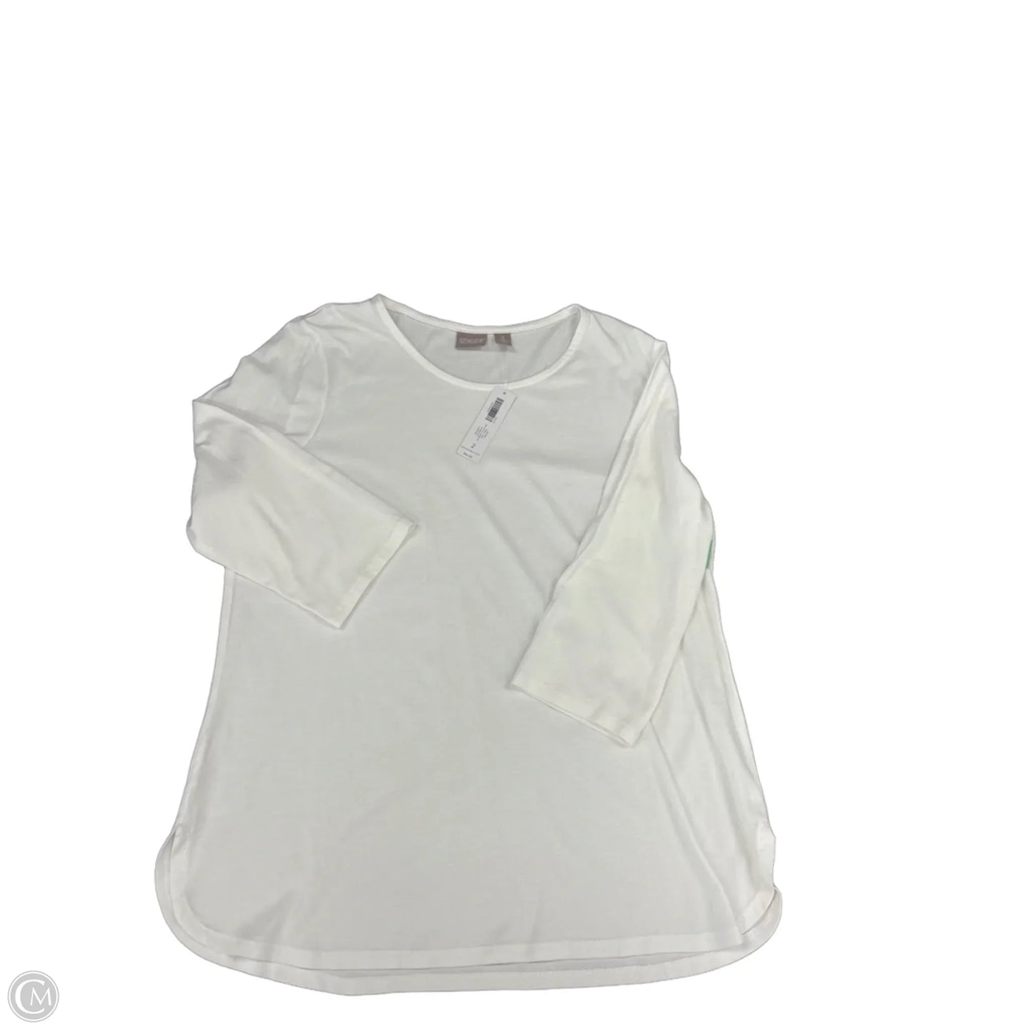 Top Long Sleeve By Chicos In White, Size: L