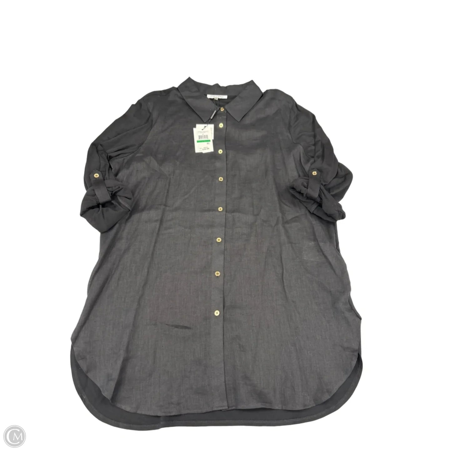 Top Long Sleeve By Calvin Klein In Black, Size: L