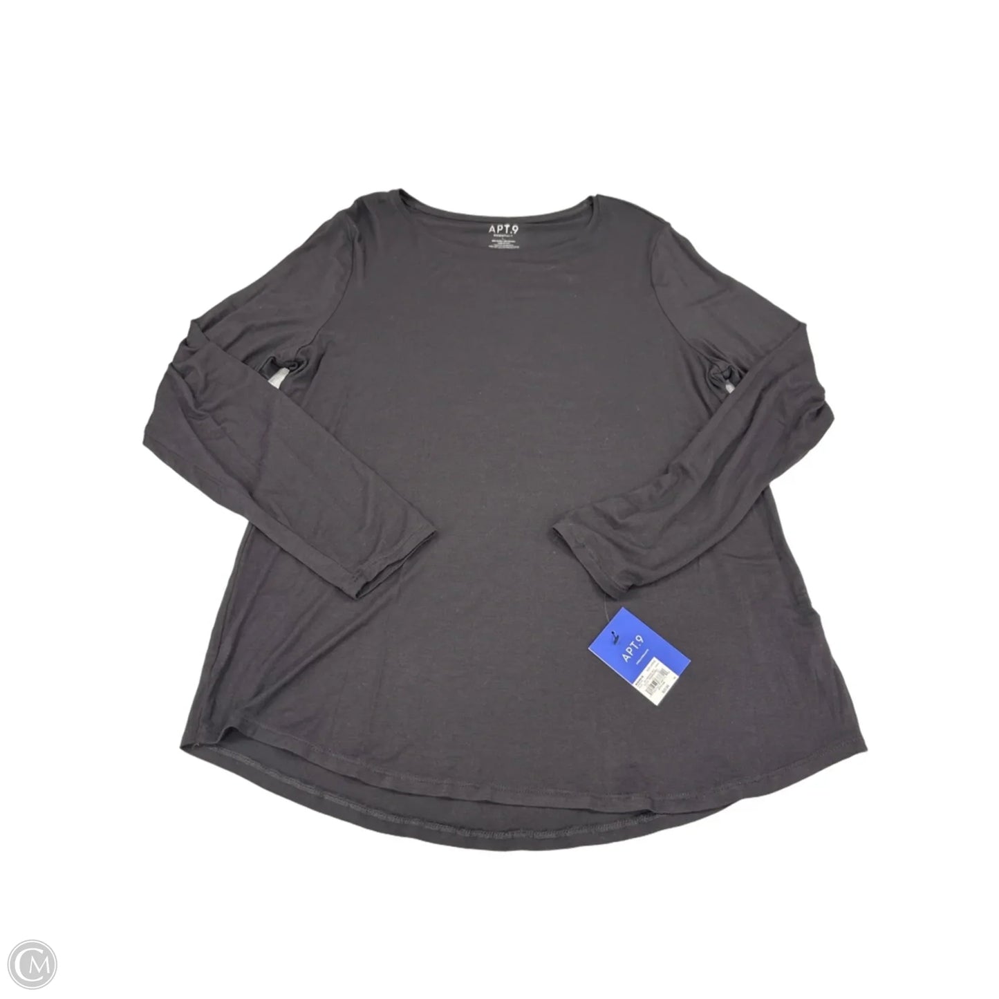 Top Long Sleeve By Apt 9 In Black, Size: L
