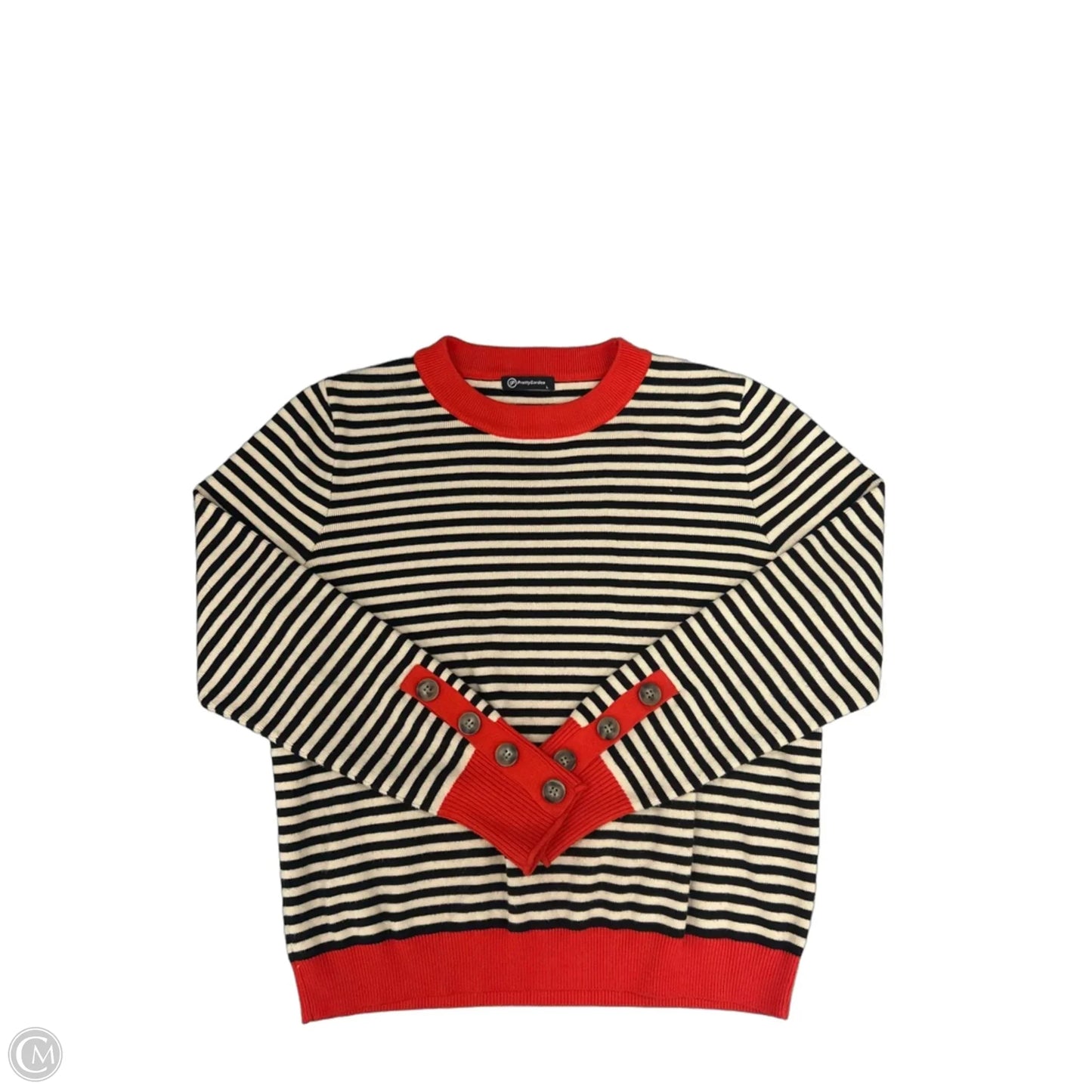 Top Long Sleeve By Prettygarden In Black & Tan, Size: L