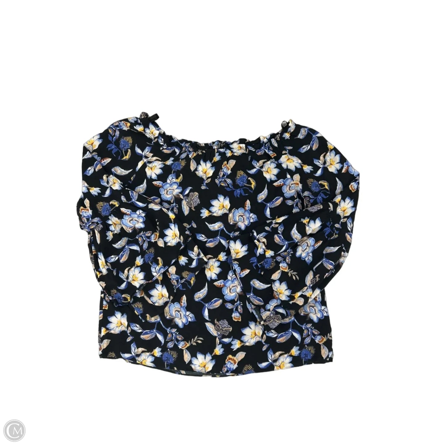 Top Long Sleeve By White House Black Market In Black & Blue, Size: M