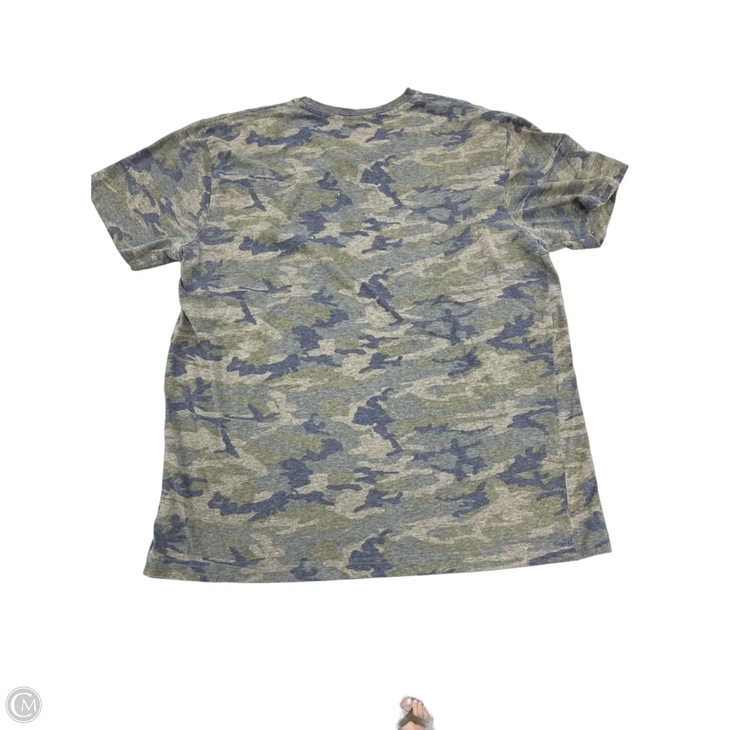 Top Short Sleeve By Cme In Camouflage Print, Size: L