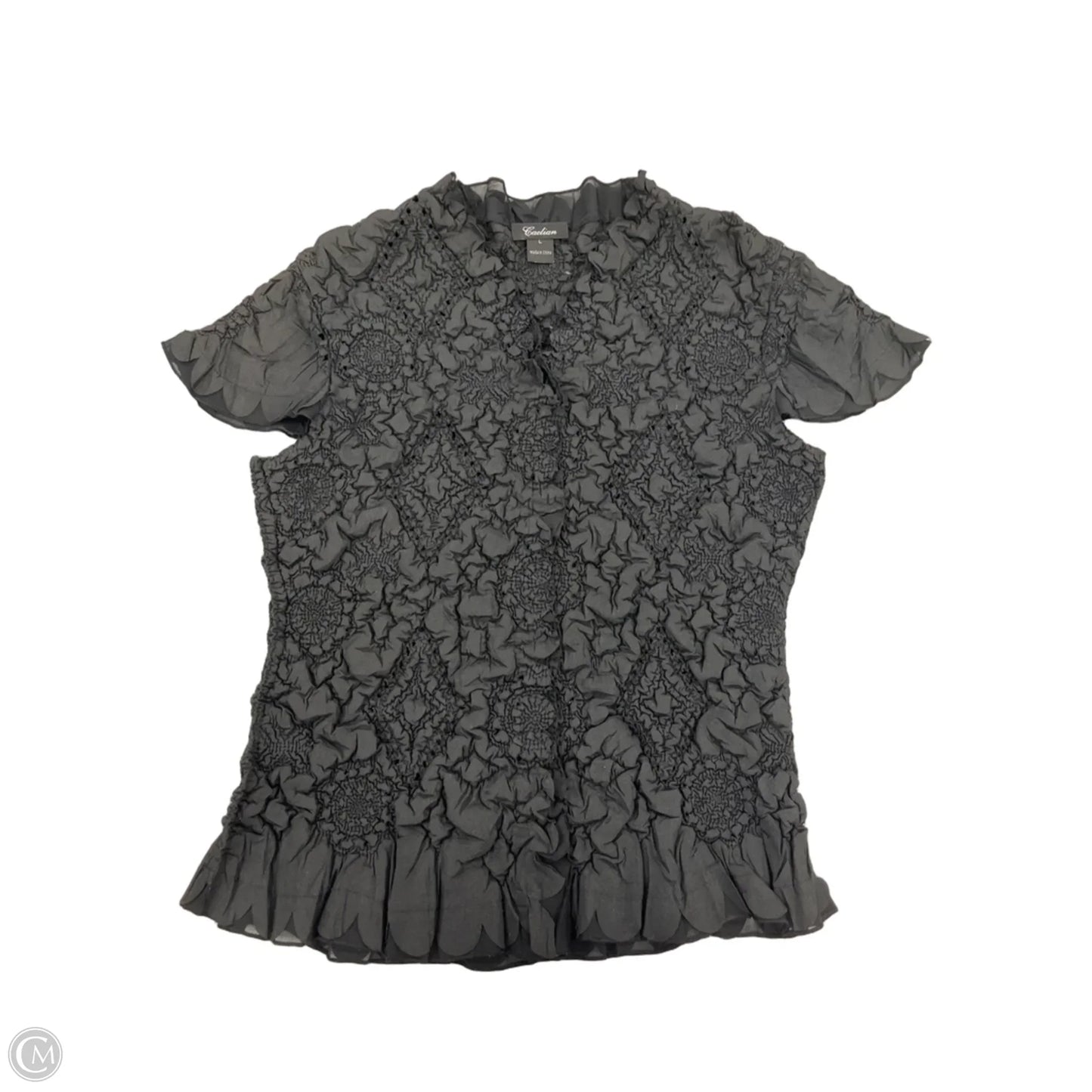 Top Short Sleeve By Cme In Black, Size: L