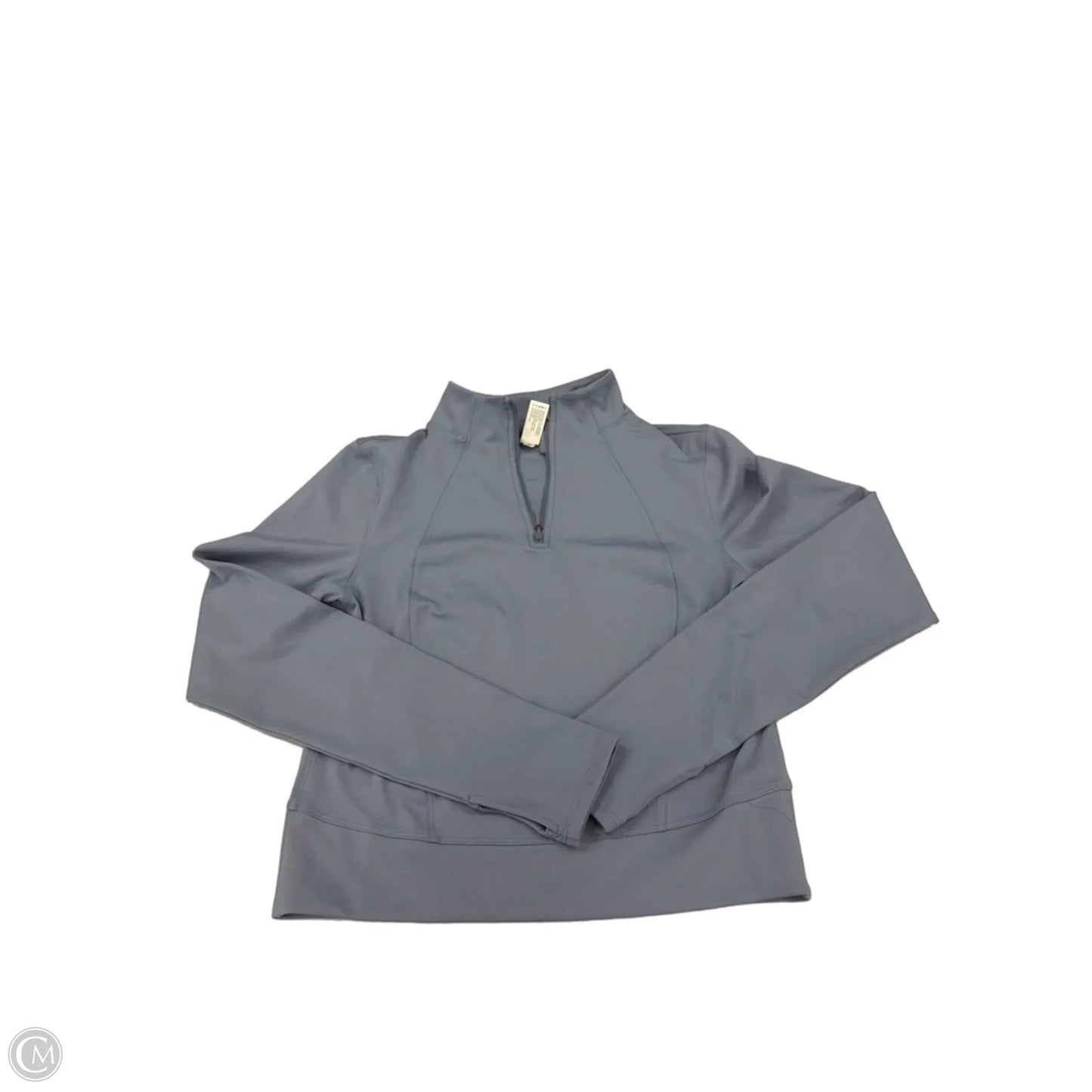Athletic Top Long Sleeve Collar By Yogalicious In Blue, Size: M