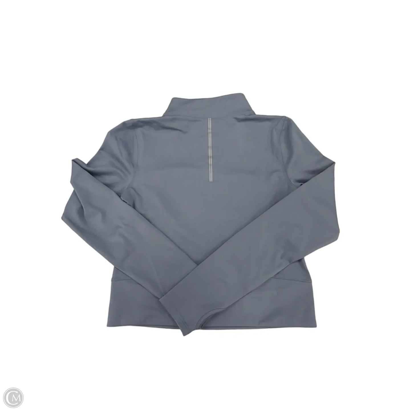 Athletic Top Long Sleeve Collar By Yogalicious In Blue, Size: M