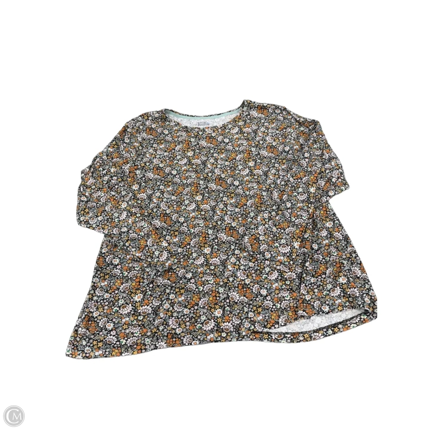 Top Long Sleeve By Croft And Barrow In Floral Print, Size: 2x