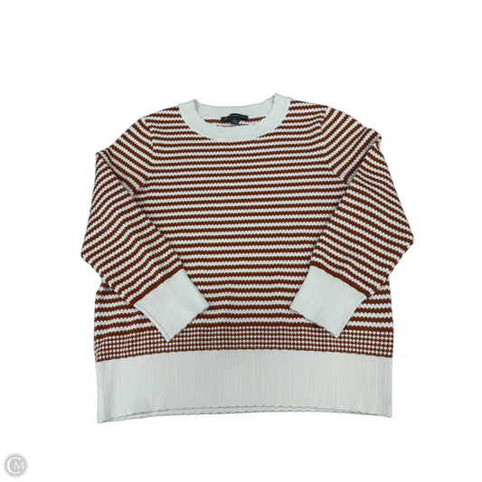 Top Long Sleeve By Adrianna Papell In Cream & Orange, Size: S