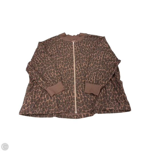 Top Long Sleeve By Livi Active In Leopard Print, Size: 4x