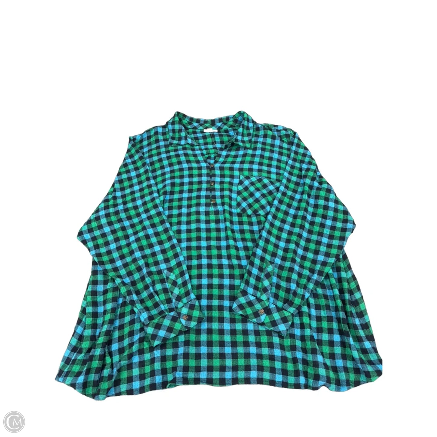 Top Long Sleeve By J. Jill In Blue & Green, Size: 4x