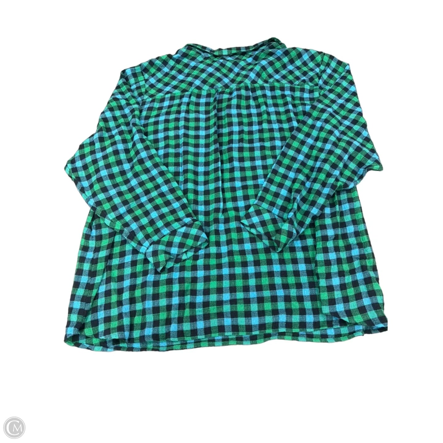 Top Long Sleeve By J. Jill In Blue & Green, Size: 4x