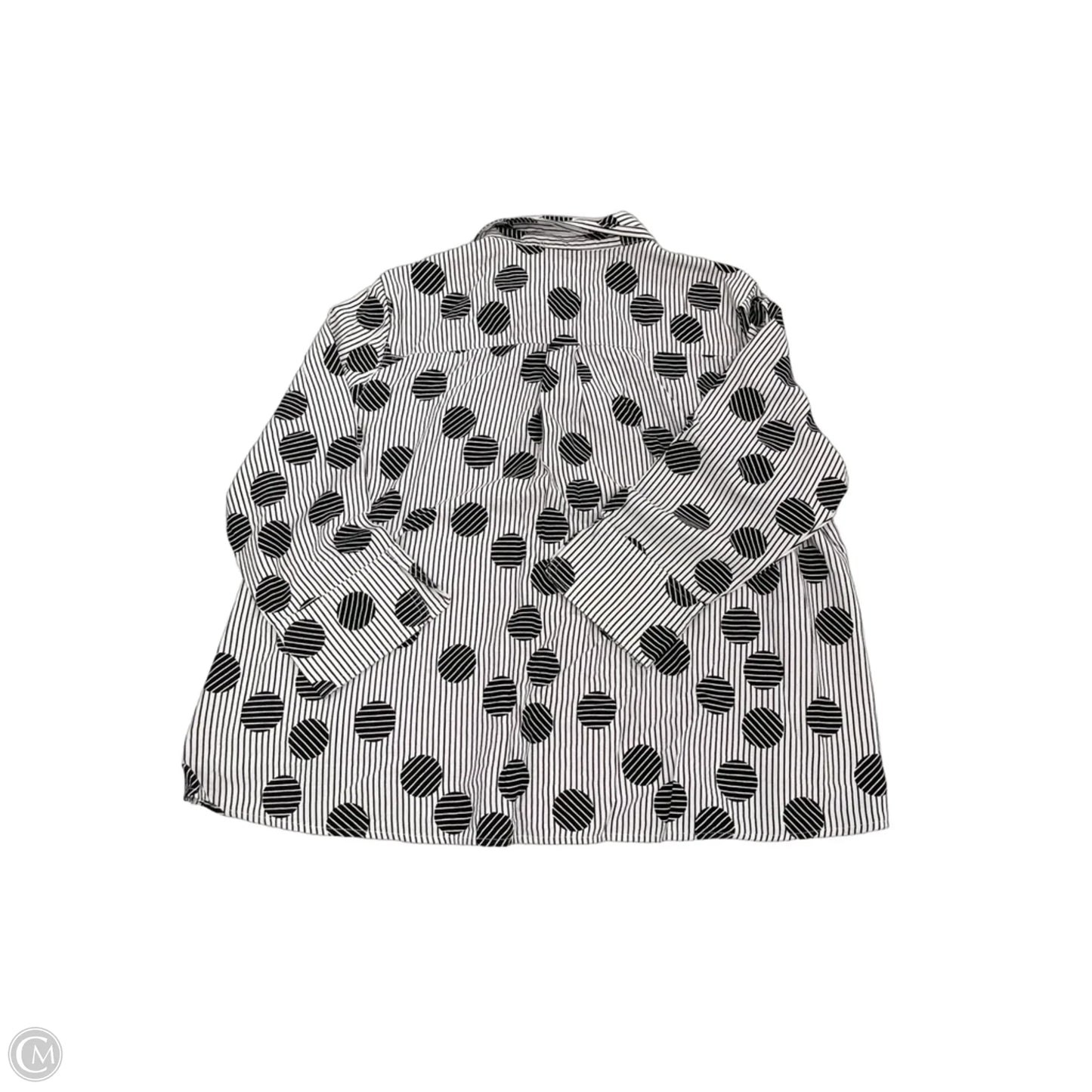 Top Long Sleeve By Multiples In Black & White, Size: Xlp