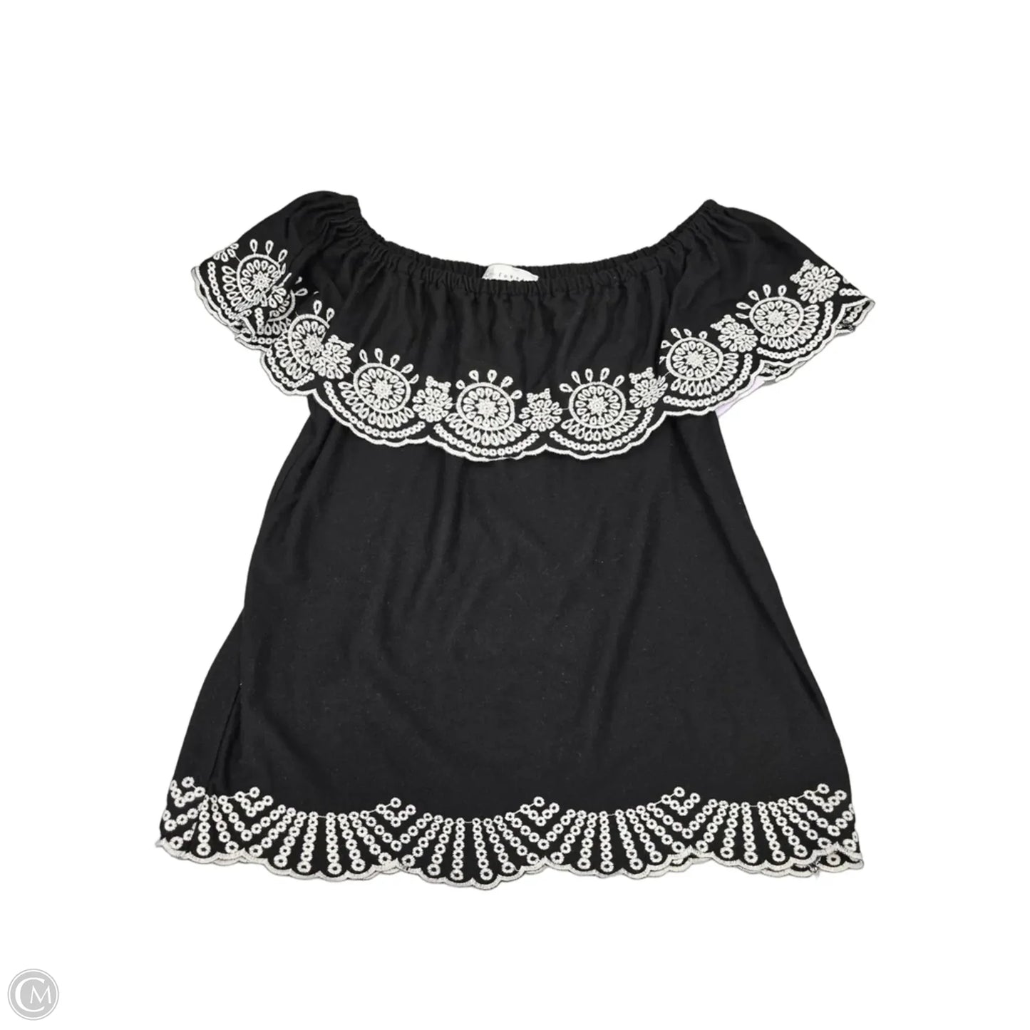 Top Short Sleeve By Fever In Black & White, Size: S