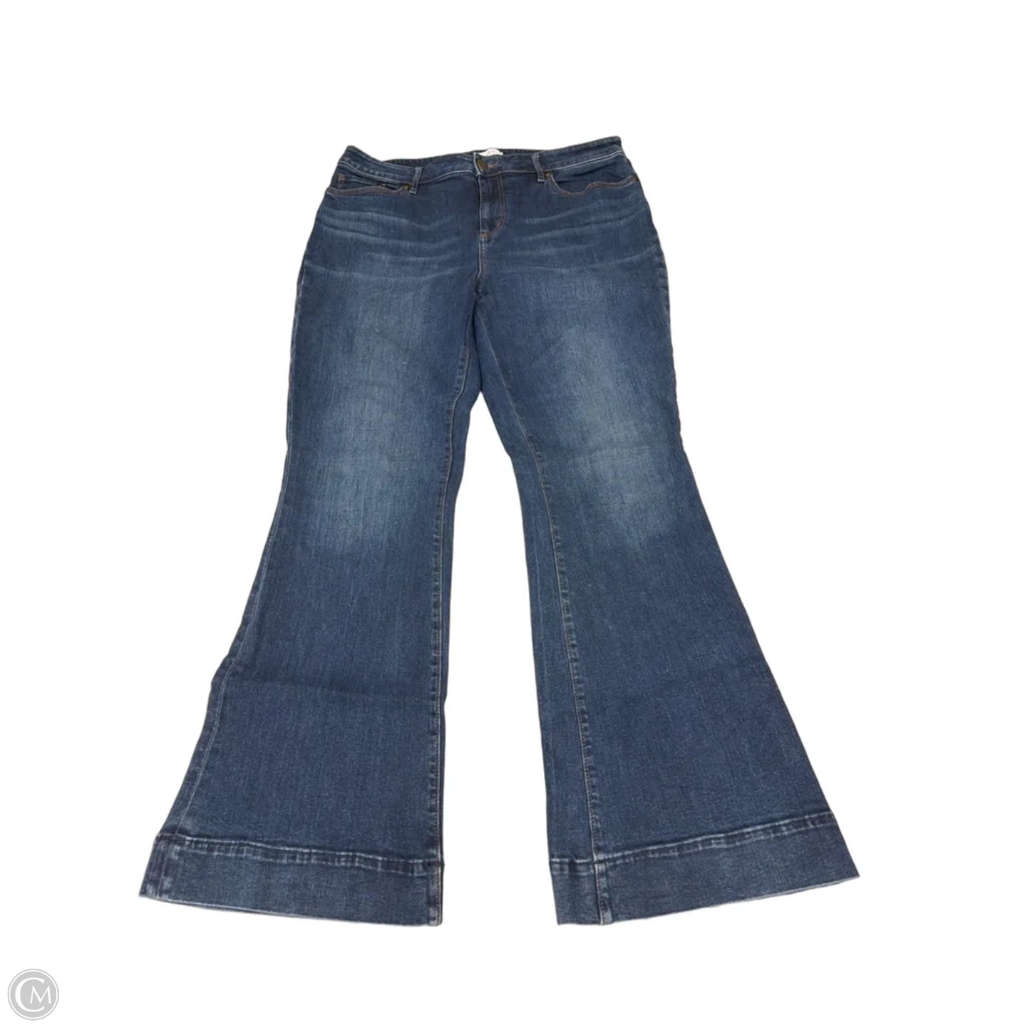 Jeans Flared By Loft In Blue Denim, Size: 14