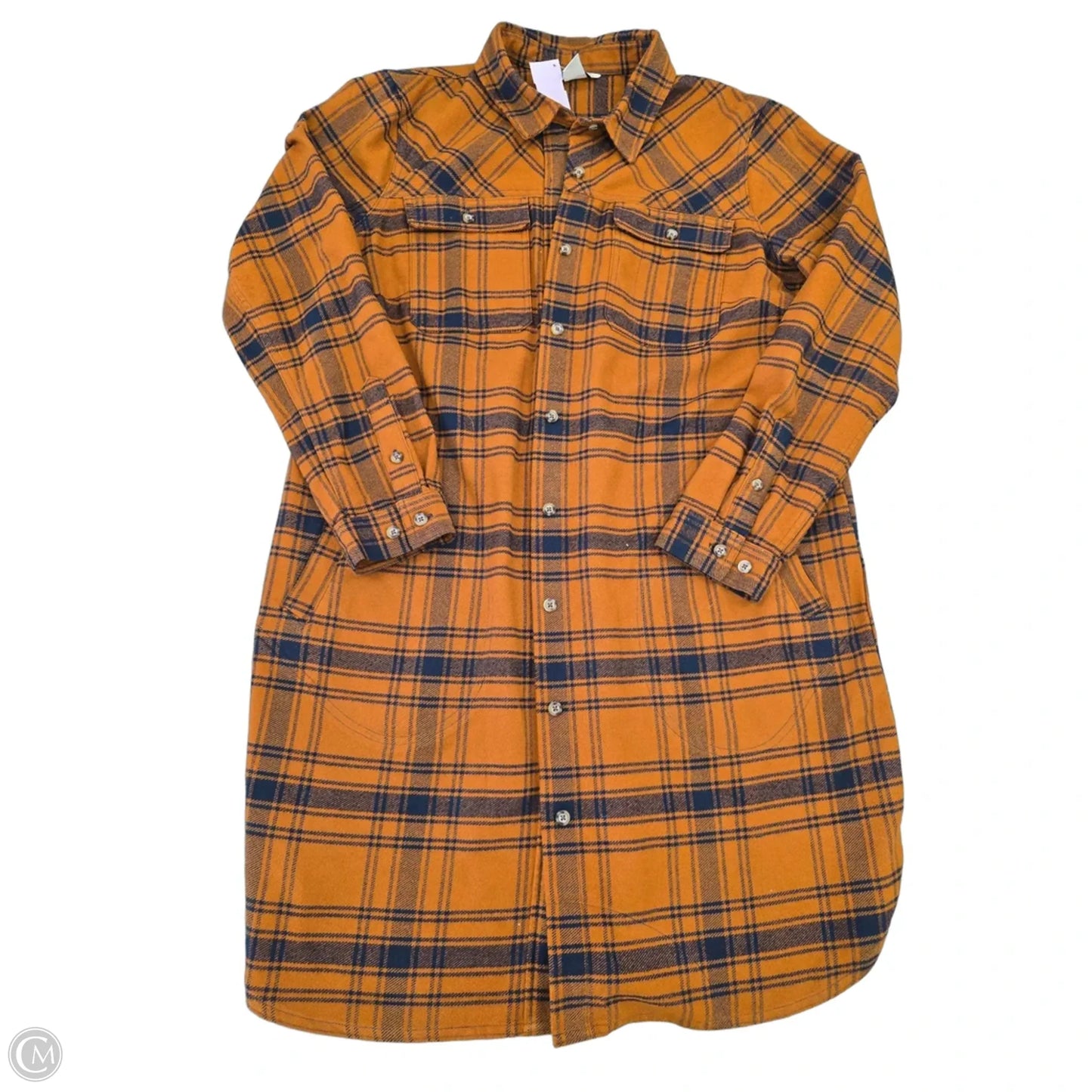 Jacket Shirt By Duluth Trading In Orange, Size: L