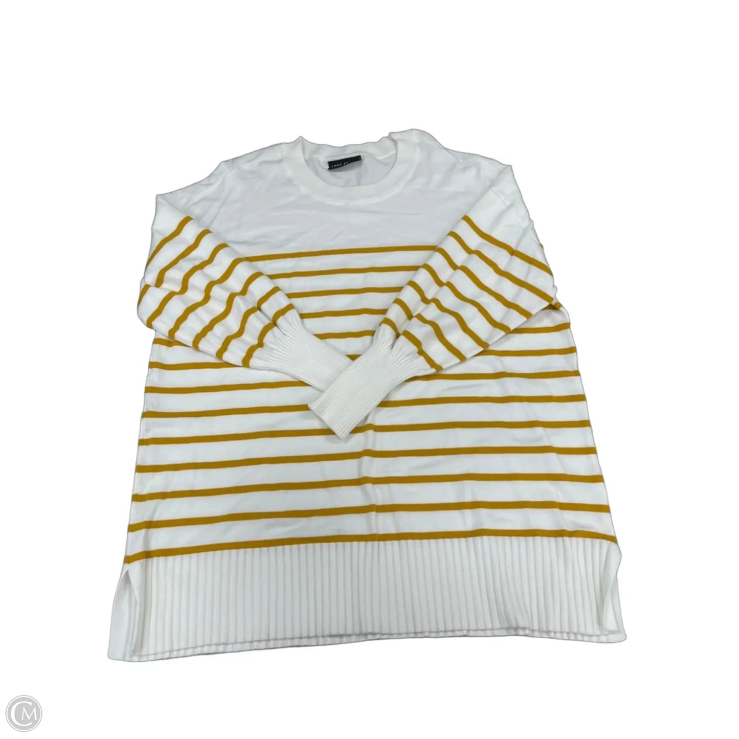Top Long Sleeve By Lane Bryant In White & Yellow, Size: 3x