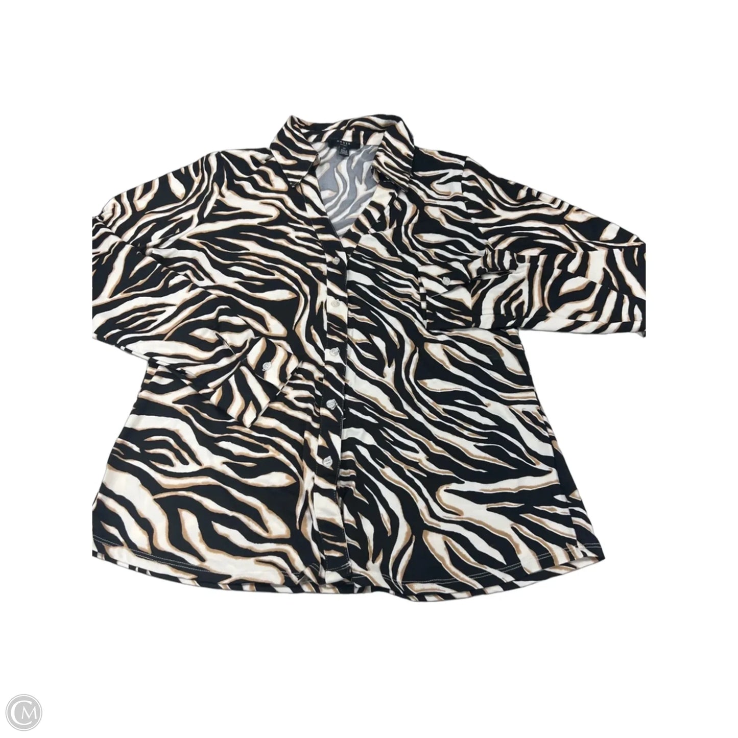 Top Long Sleeve By Cme In Animal Print, Size: L