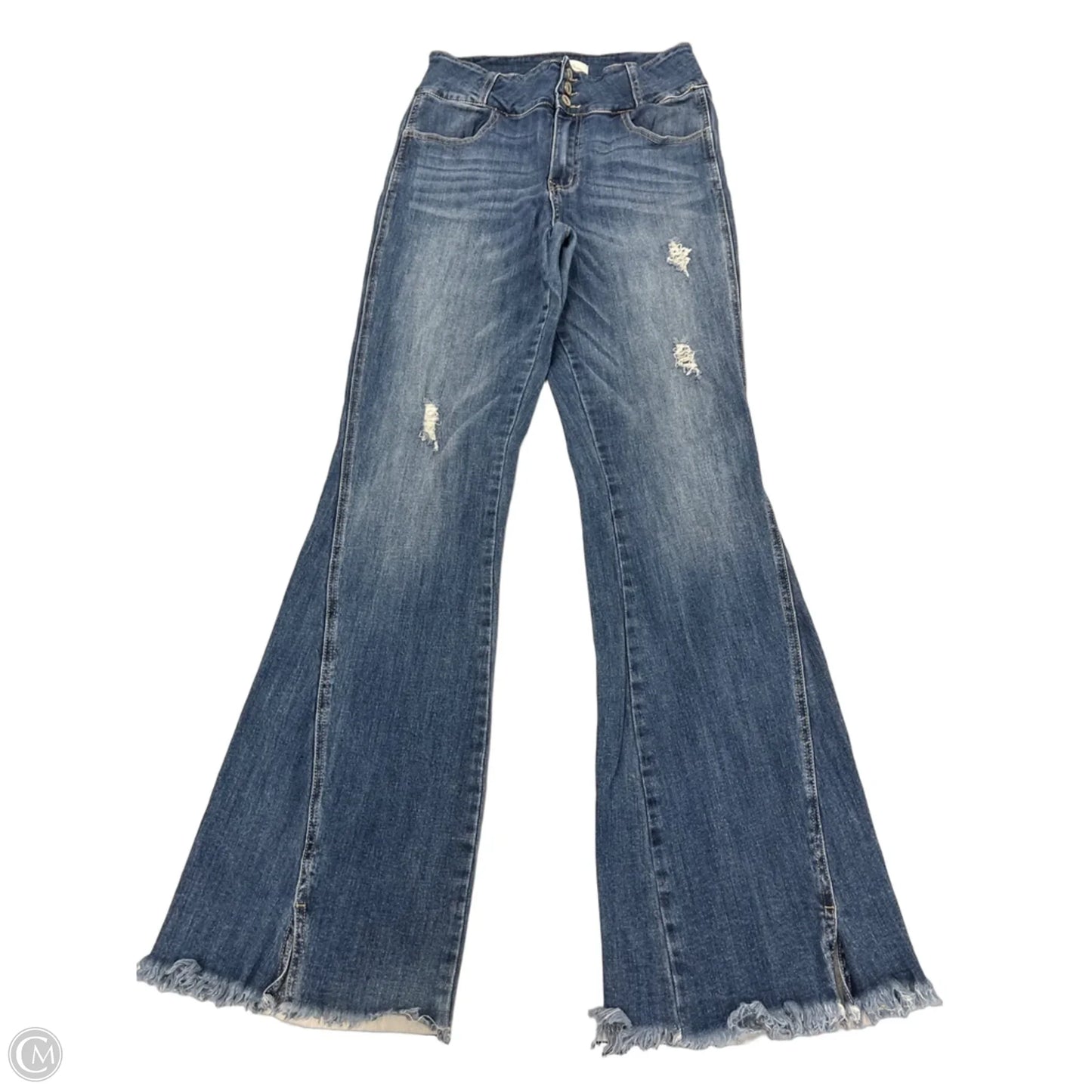 Jeans Flared By Kancan In Blue Denim, Size: 6