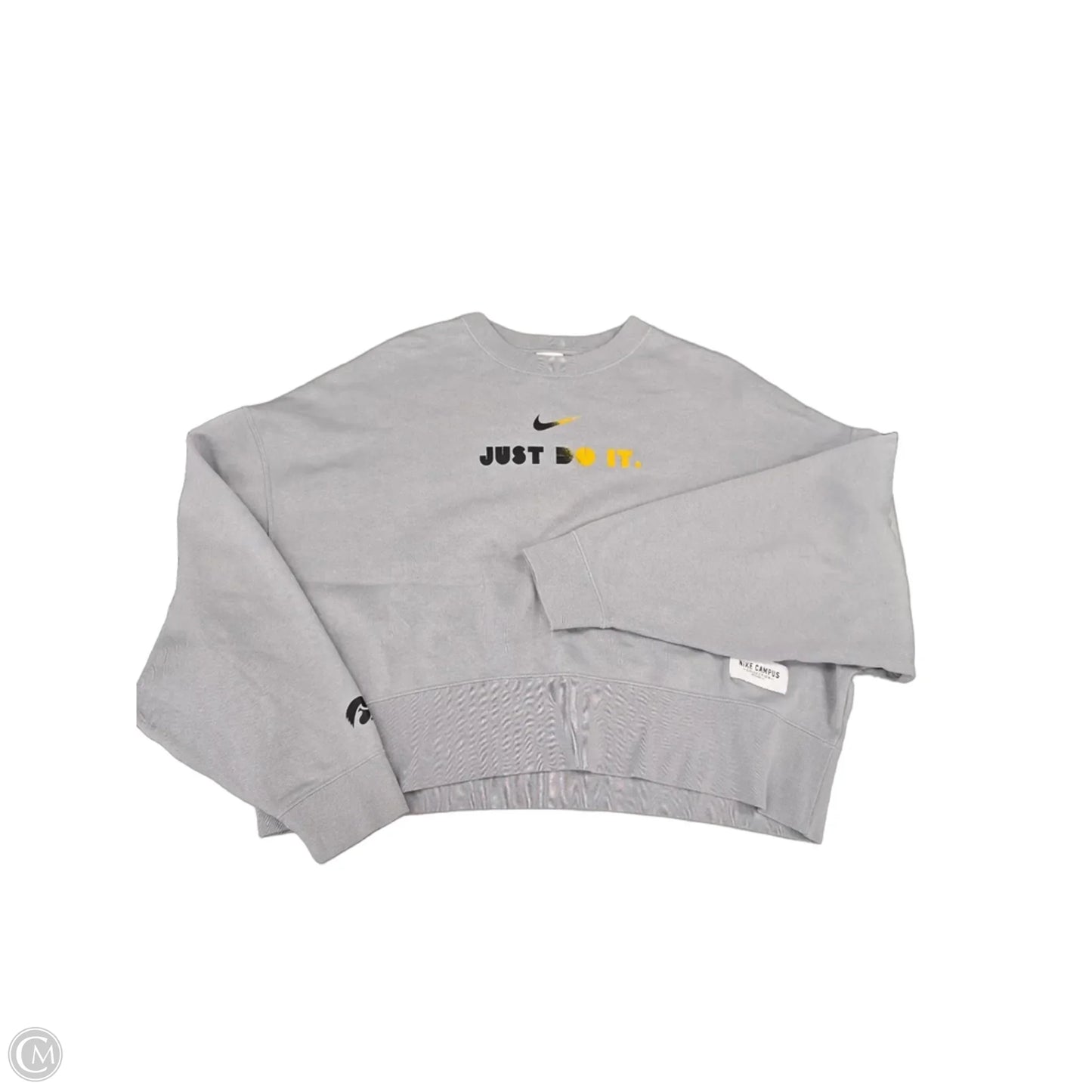 Sweatshirt Collar By Nike In Grey, Size: S