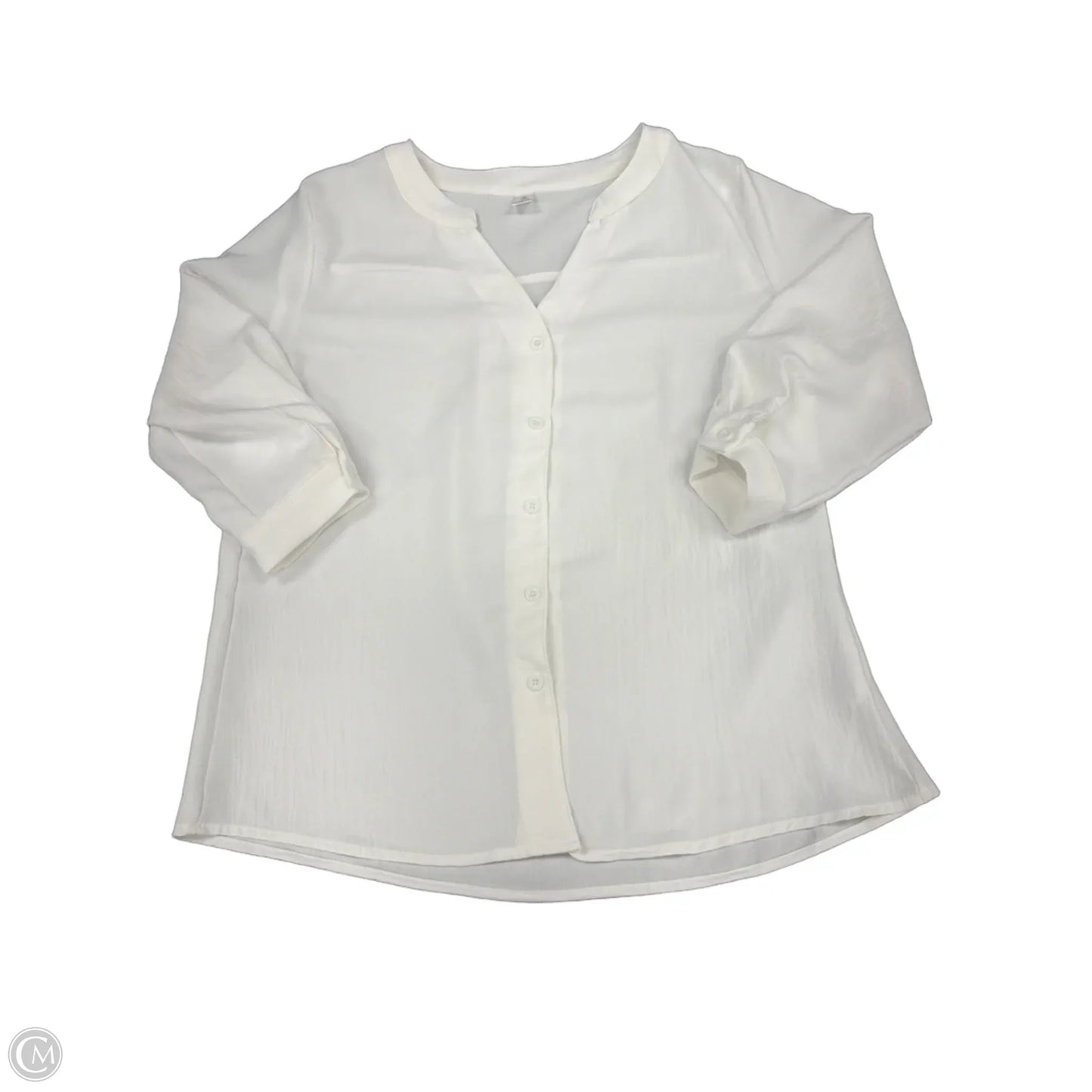 Top 3/4 Sleeve By Cmf In White, Size: L