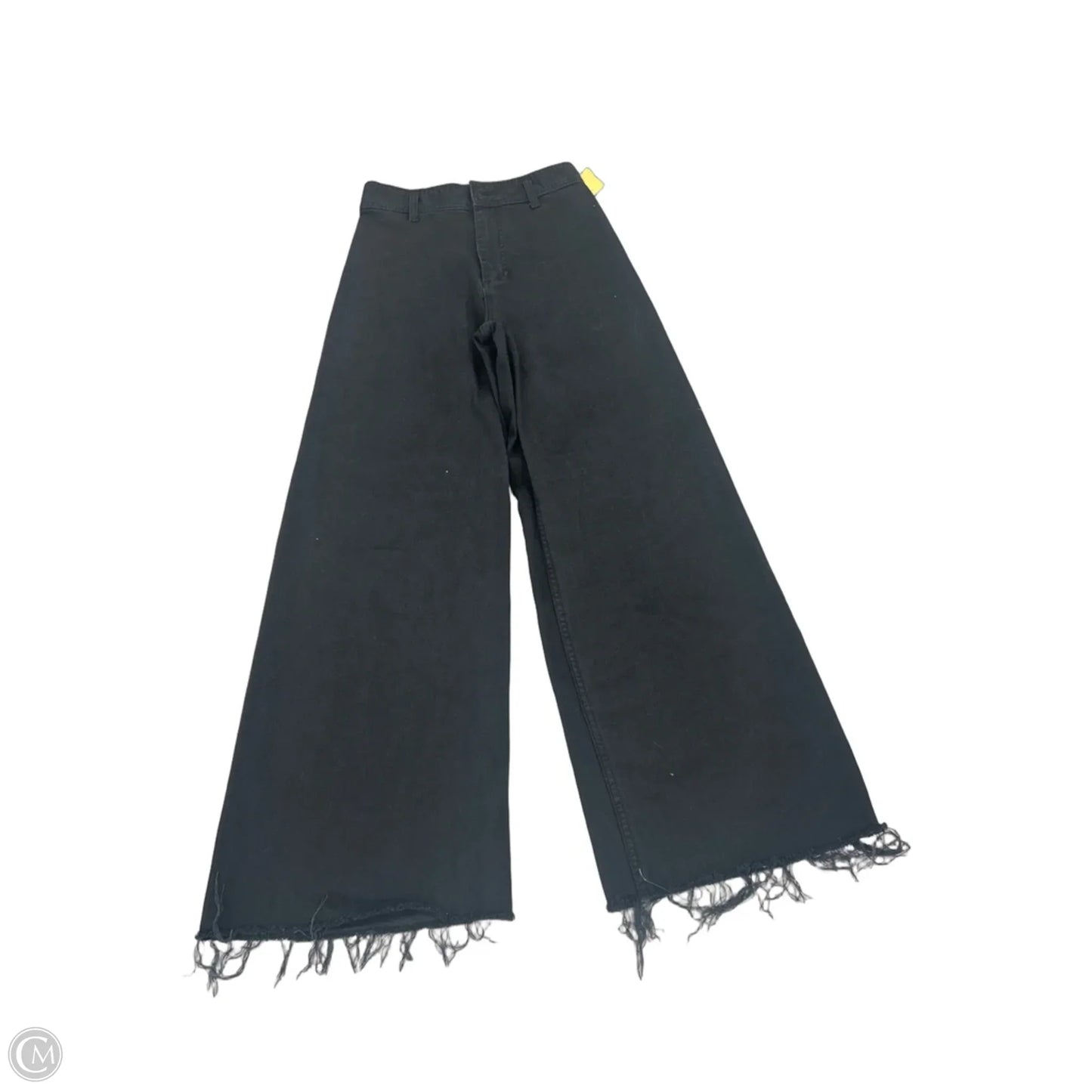 Jeans Wide Leg By Zara In Black Denim, Size: 4
