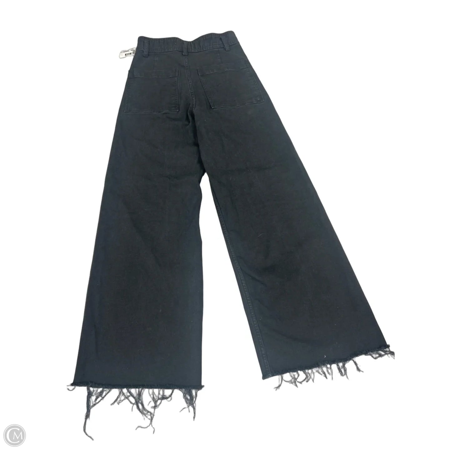 Jeans Wide Leg By Zara In Black Denim, Size: 4