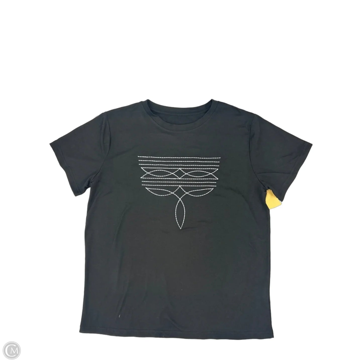 Top Short Sleeve By Cmf In Black, Size: L