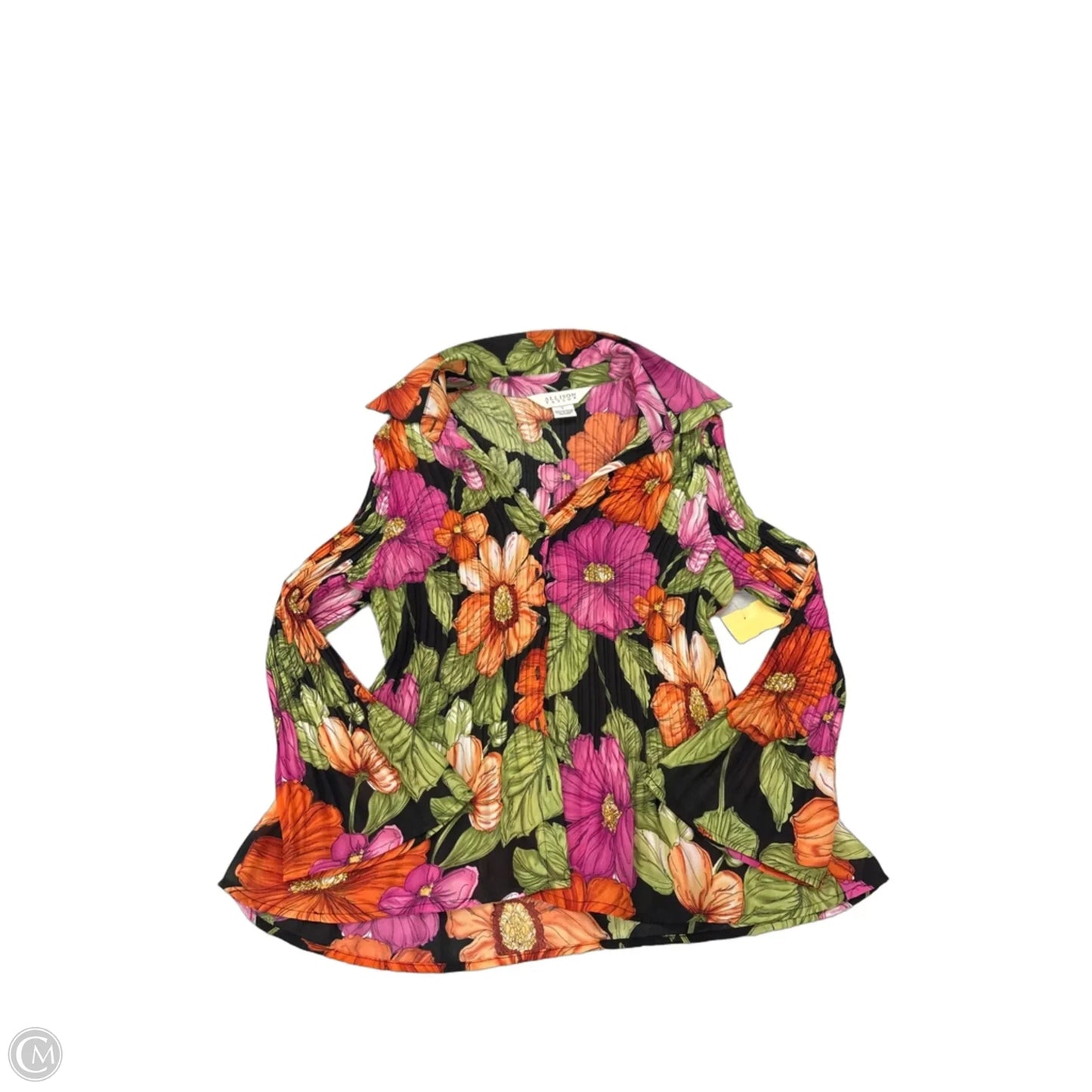 Top Long Sleeve By Allison Taylor In Orange & Pink, Size: L