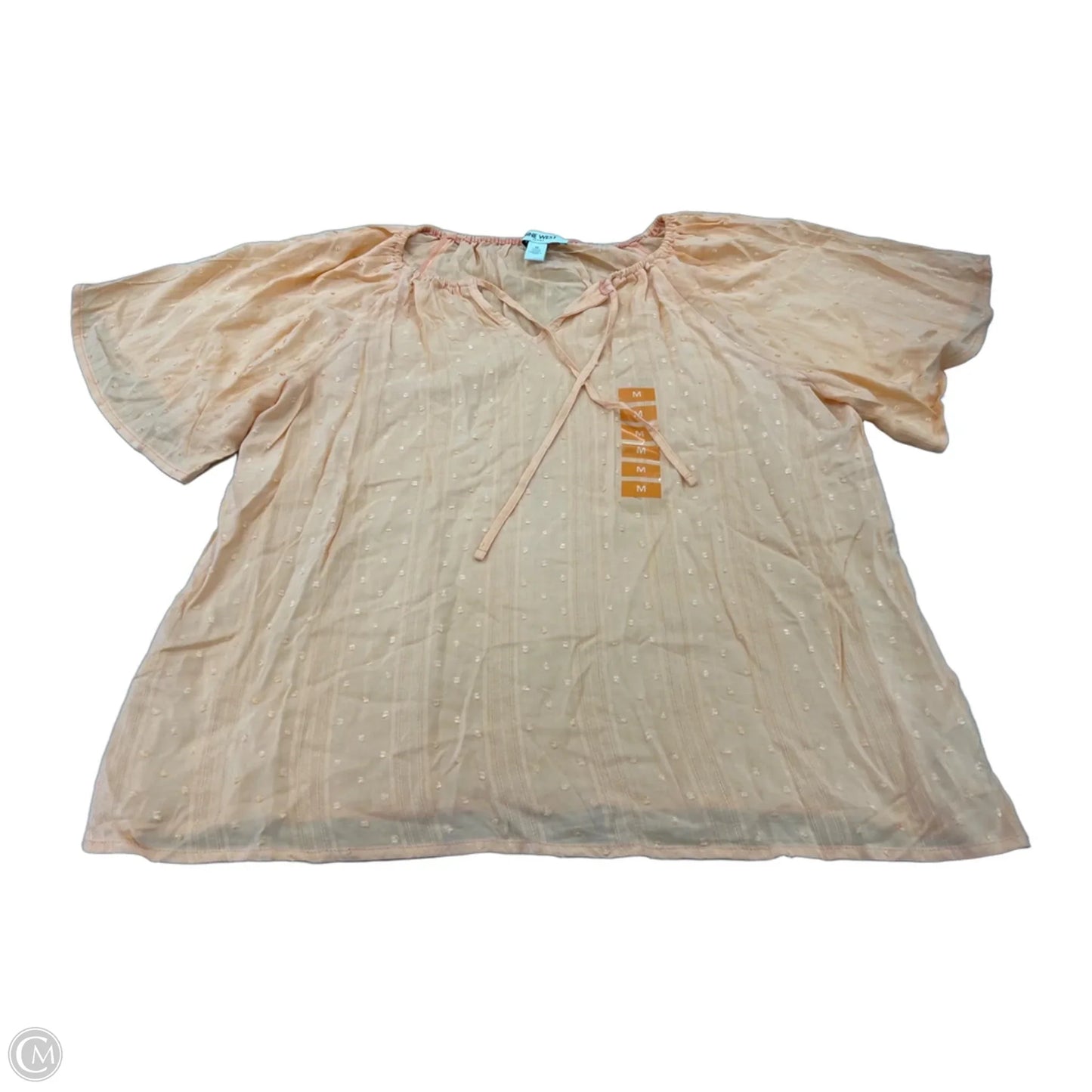 Top Short Sleeve By Nine West In Orange, Size: M