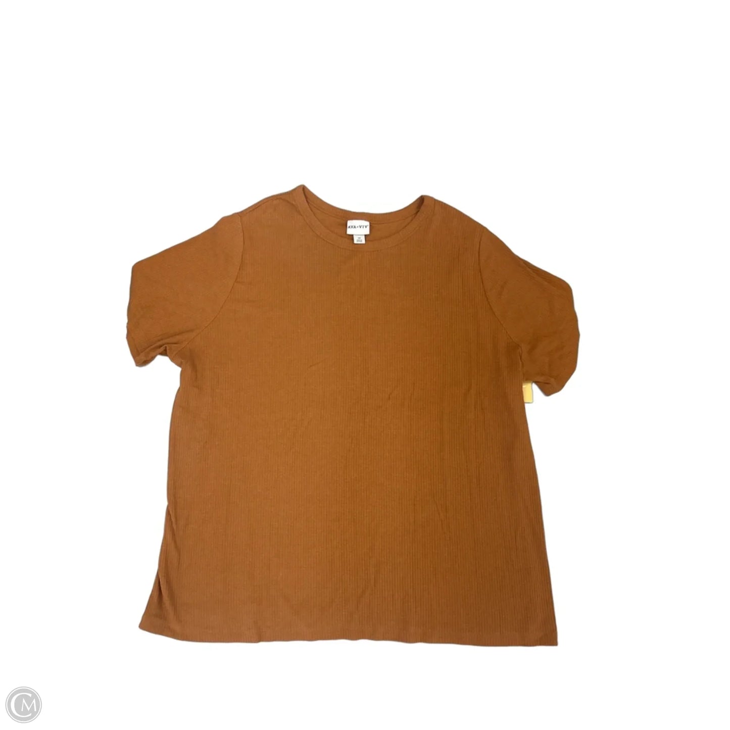Top Short Sleeve By Ava & Viv In Orange, Size: 3x