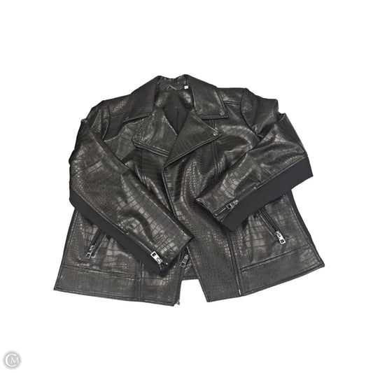 Jacket Leather By Chicos In Black, Size: M