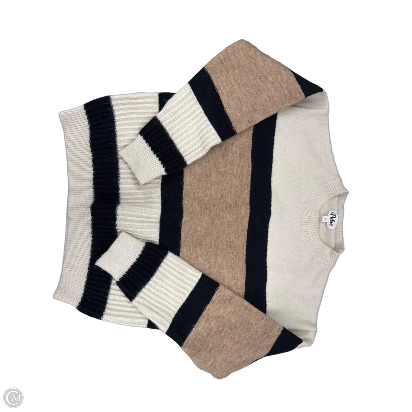 Sweater By Pulse In Cream & Tan, Size: Xs