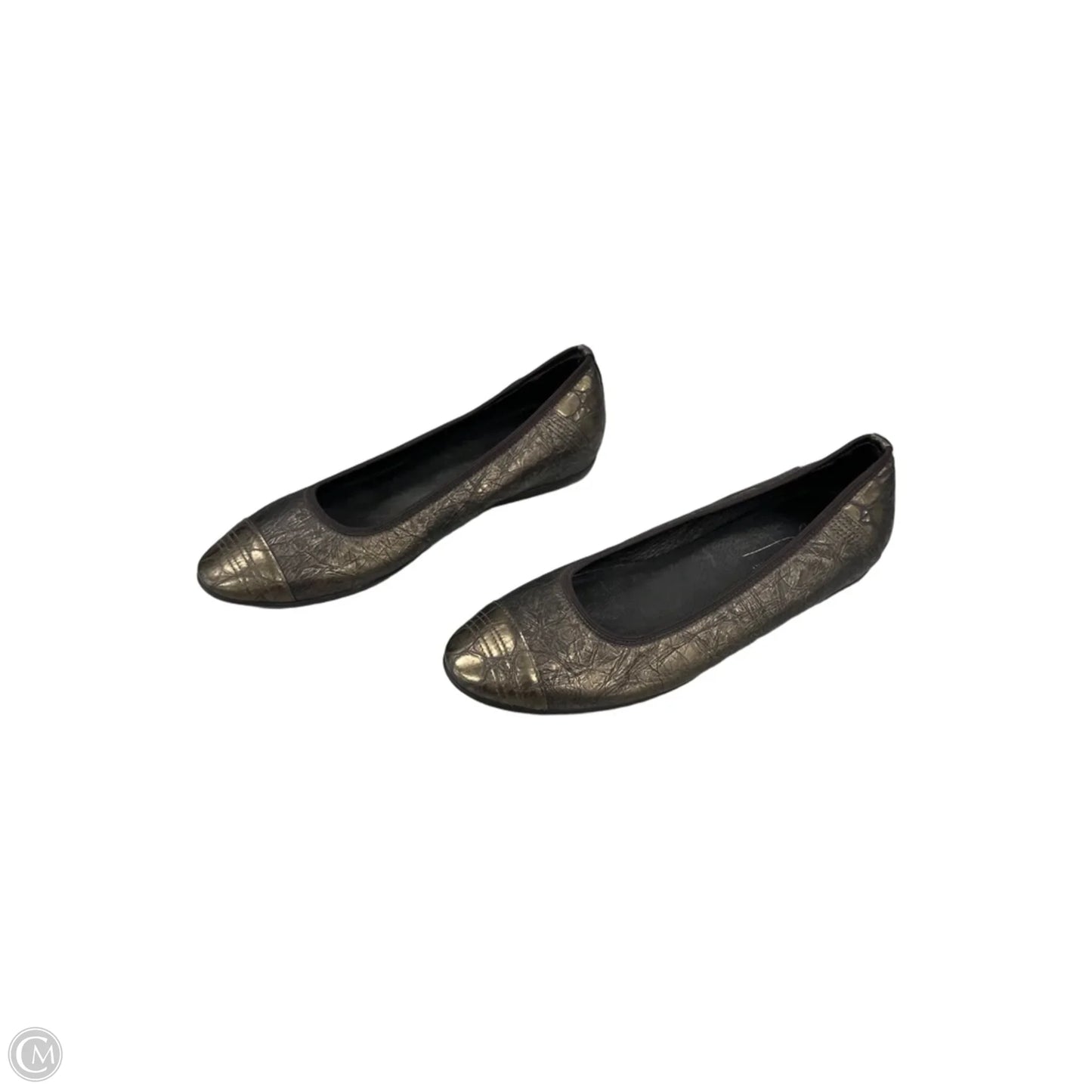 Shoes Flats By Donald Pliner In Black & Gold, Size: 7.5